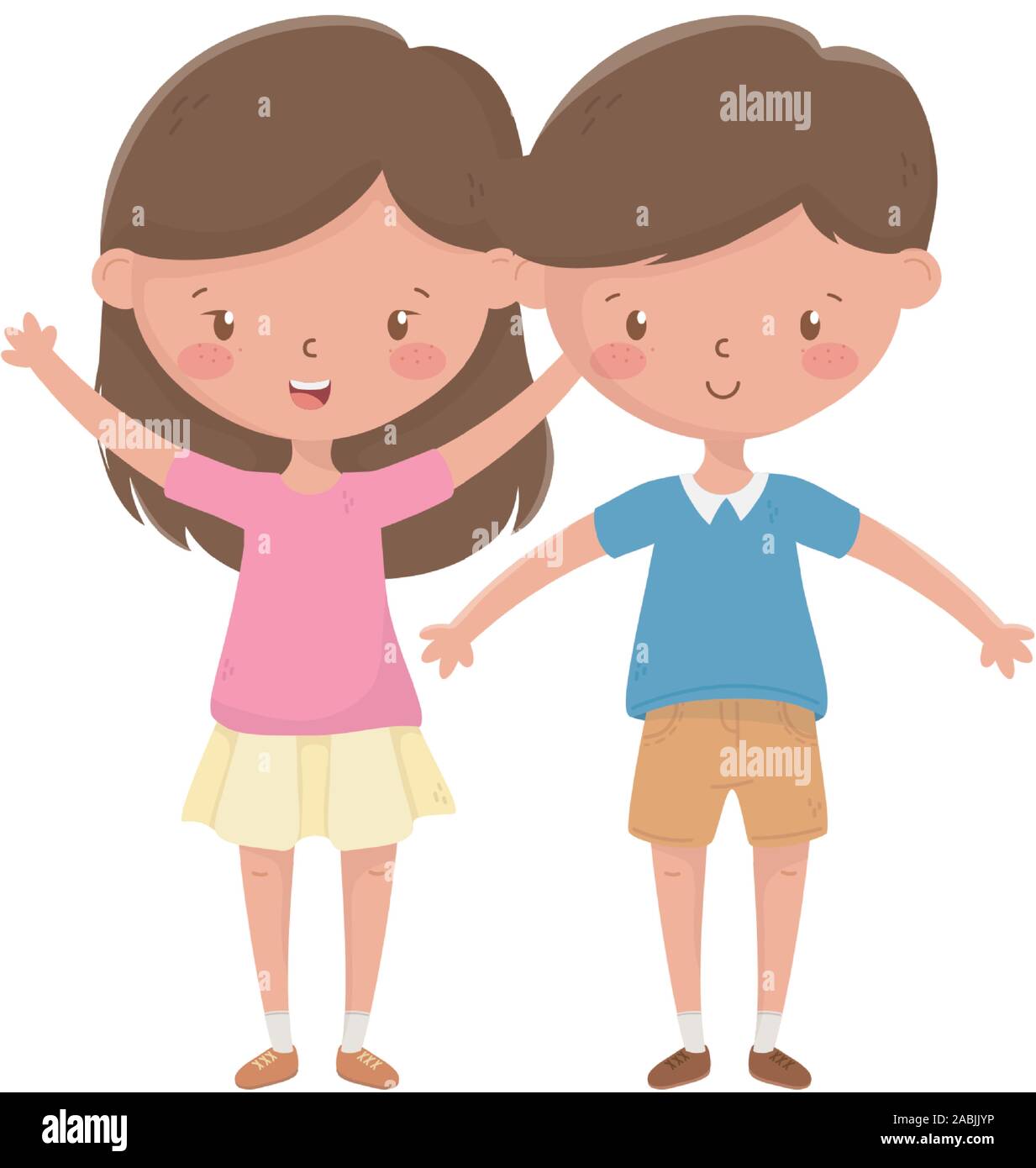 Niños y niñas diseño de dibujos animados, los niños amistad infancia