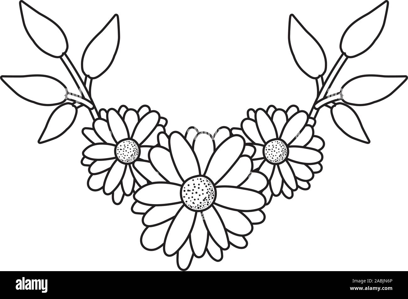 Guirnalda de flores aisladas de diseño vectorial Imagen Vector de stock -  Alamy