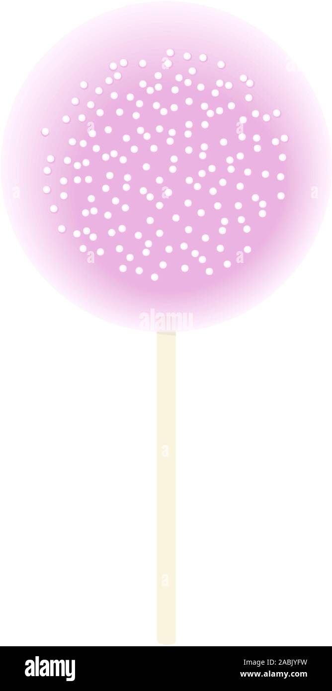 Uno Lollipop pink aislado en blanco. La guinda y salpica, ilustración vectorial. Confección, Ilustración del Vector