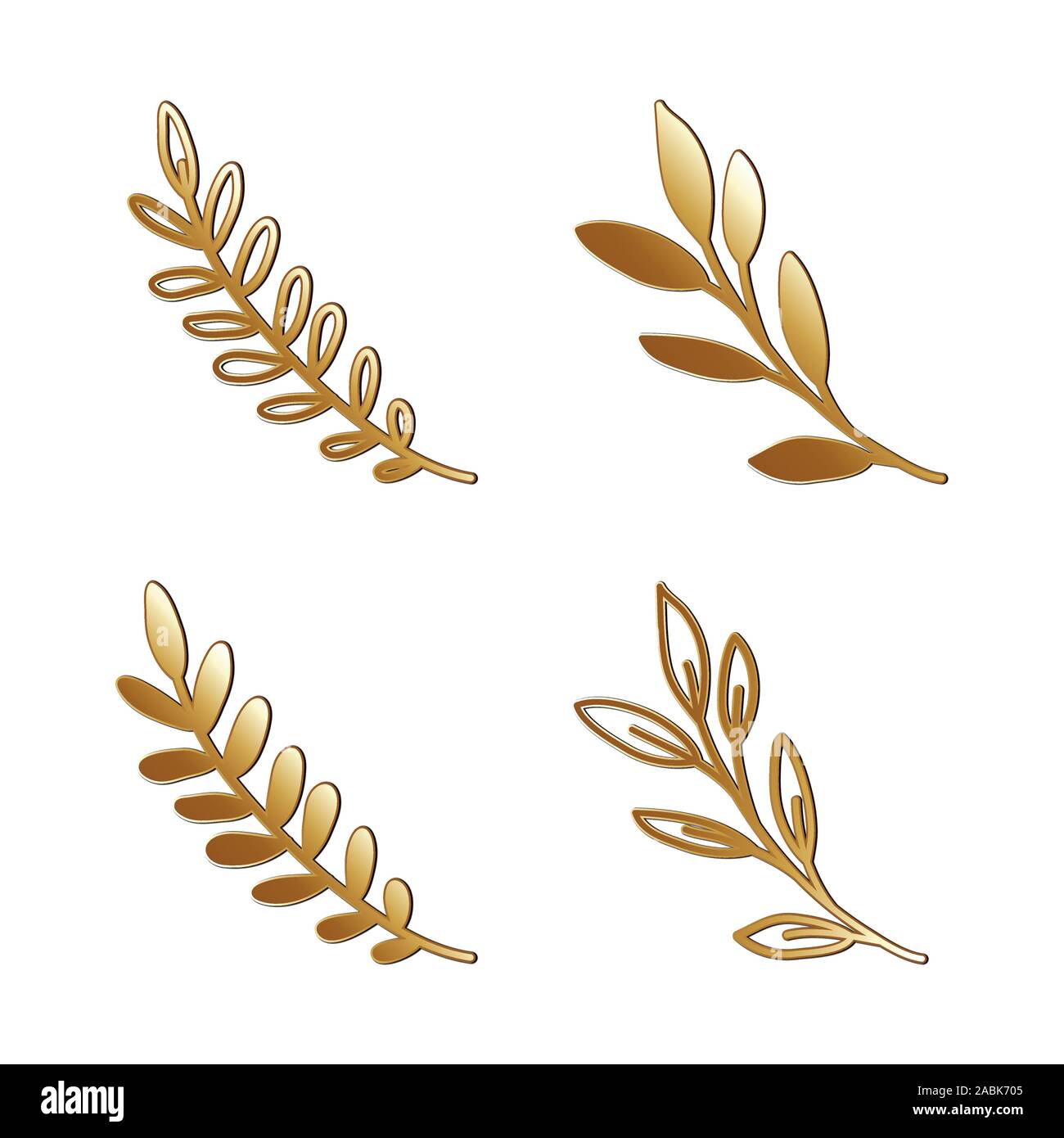 Hojas doradas aislados icono diseño vectorial Imagen Vector de stock - Alamy