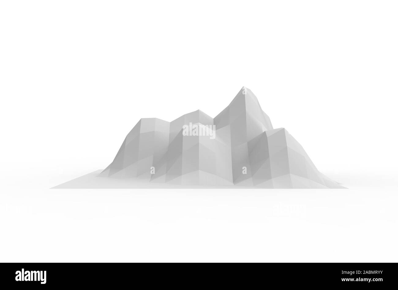 El gráfico 3D White Mountain en 3D Rendering Foto de stock