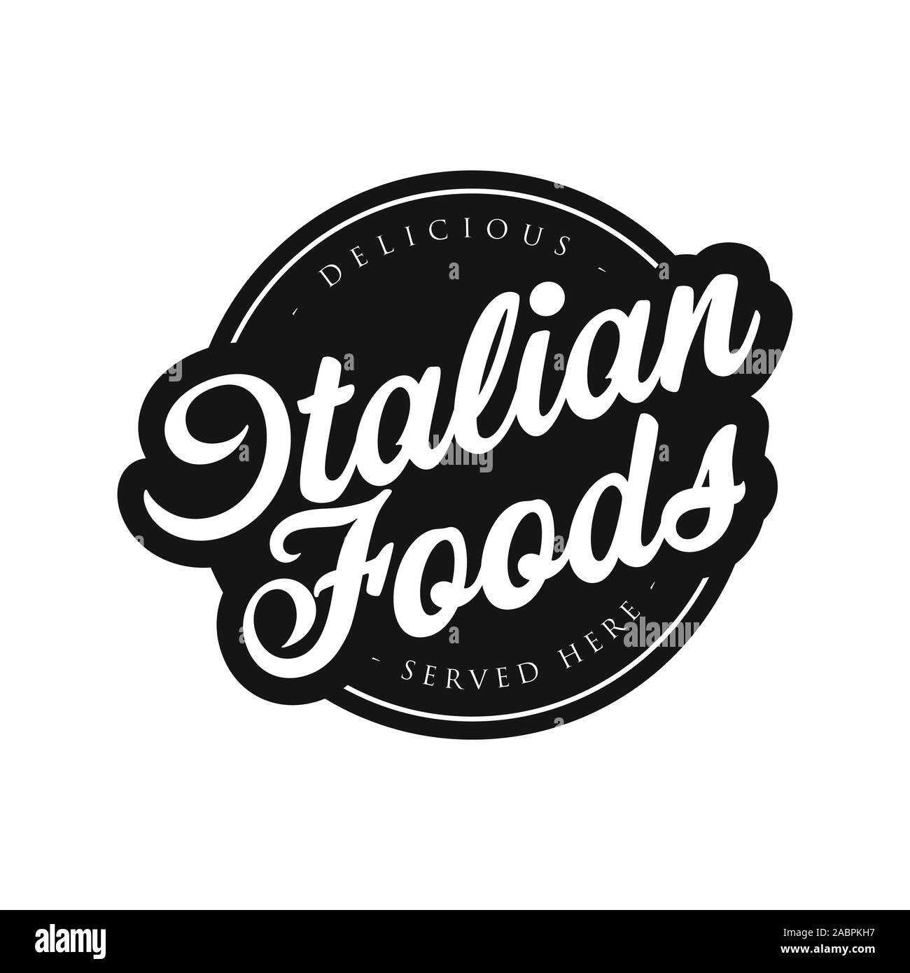 Comida italiana sign lettering vector Ilustración del Vector