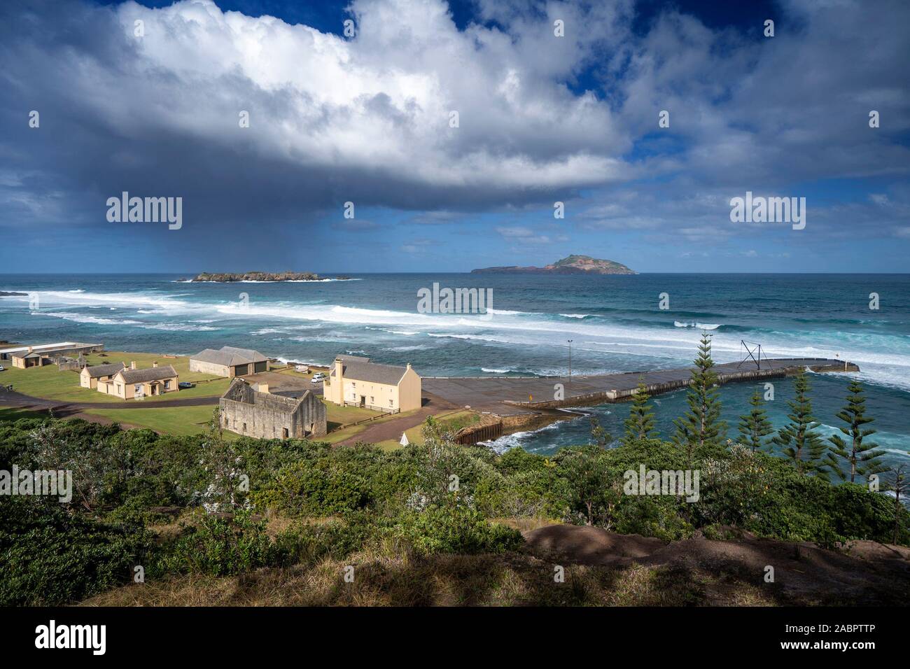 Kingston y Arthur's Vale Zona Histórica, uno de los 11 sitios que conforman el australiano condenar a los sitios del Patrimonio Mundial. La Isla de Norfolk. Foto de stock