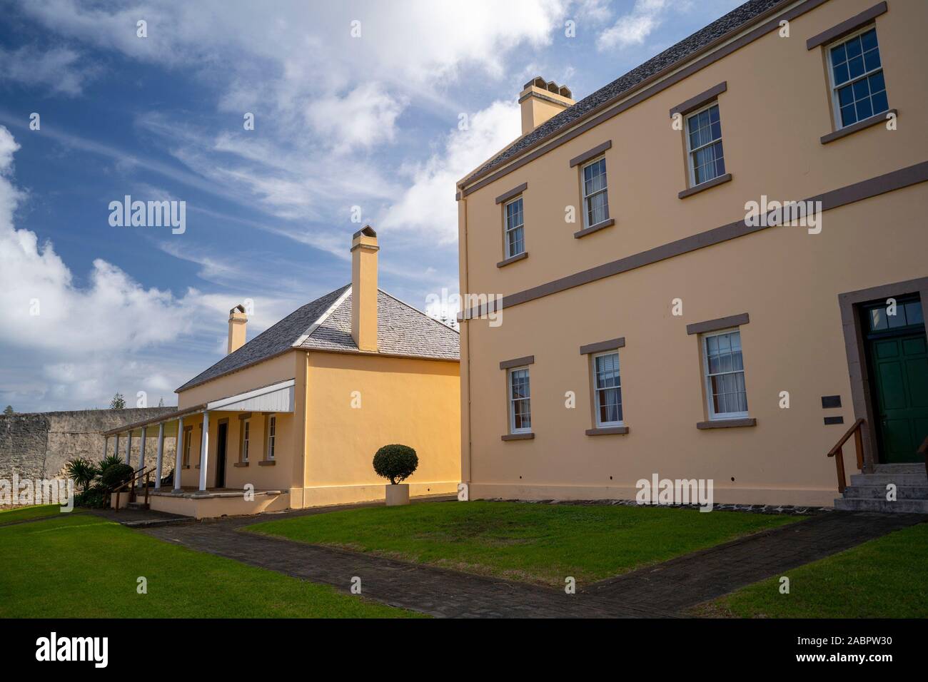 Antiguo cuartel militar construido en la década de 1830, en Kingston y Arthur's Vale Zona Histórica, uno de los 11 sitios que conforman el convicto australiano Sit Foto de stock