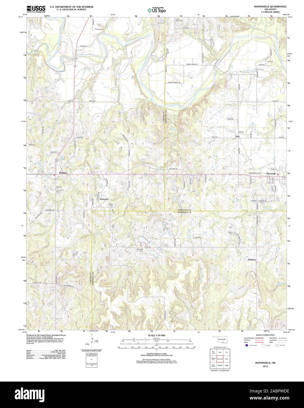 Mapa de mannsville oklahoma fotografías e imágenes de alta resolución Alamy