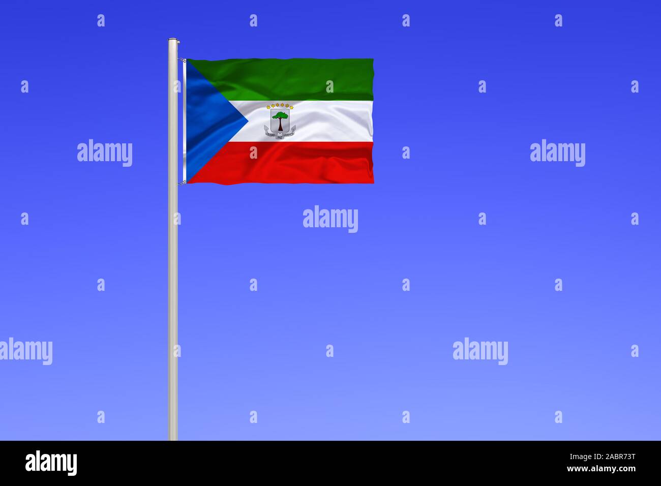 Flagge von Aequartorialguinea Foto de stock