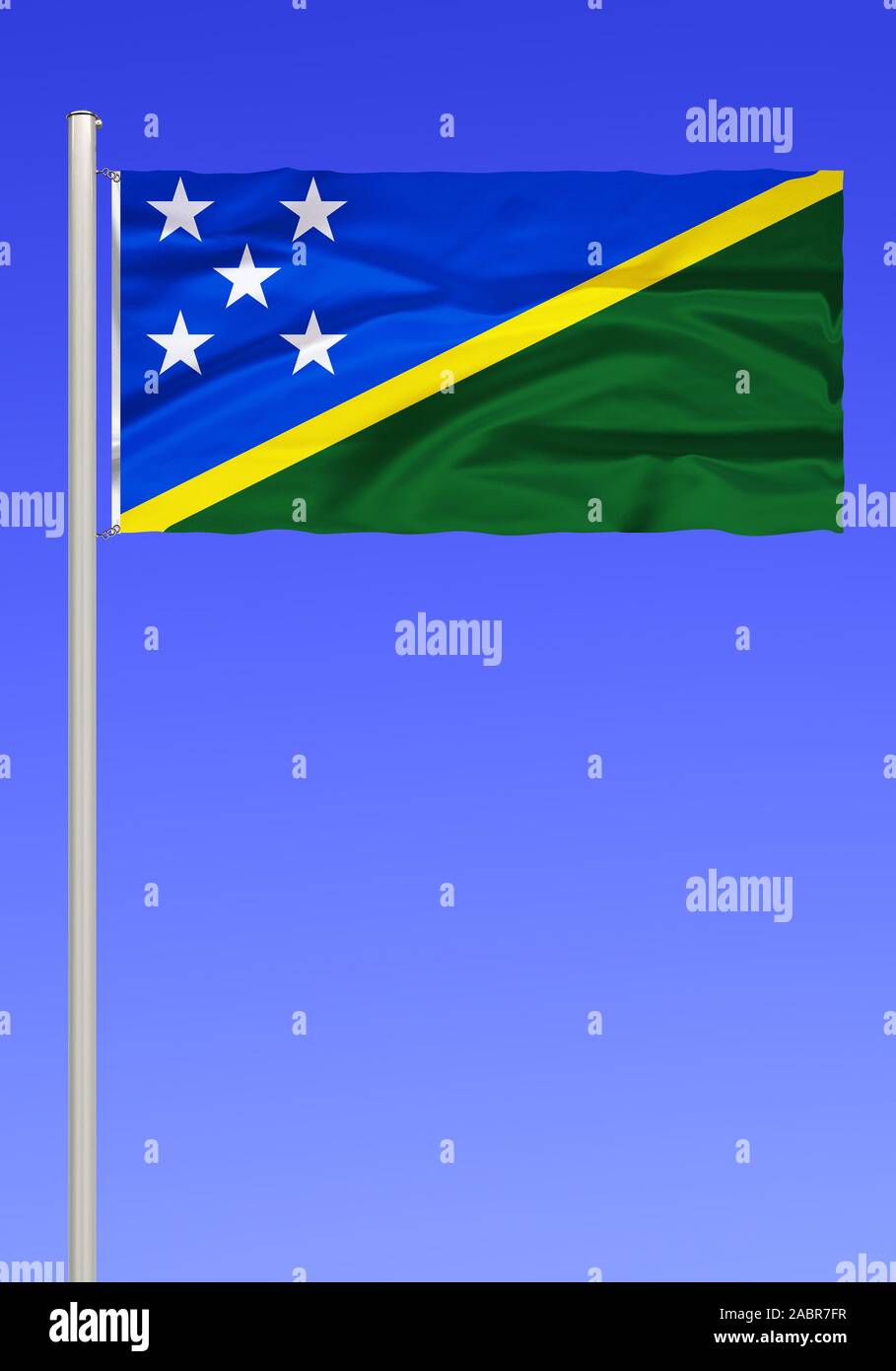 Salomonen Flagge von den,,,Suedsee Suedsee melanesien, Melanesien  Fotografía de stock - Alamy
