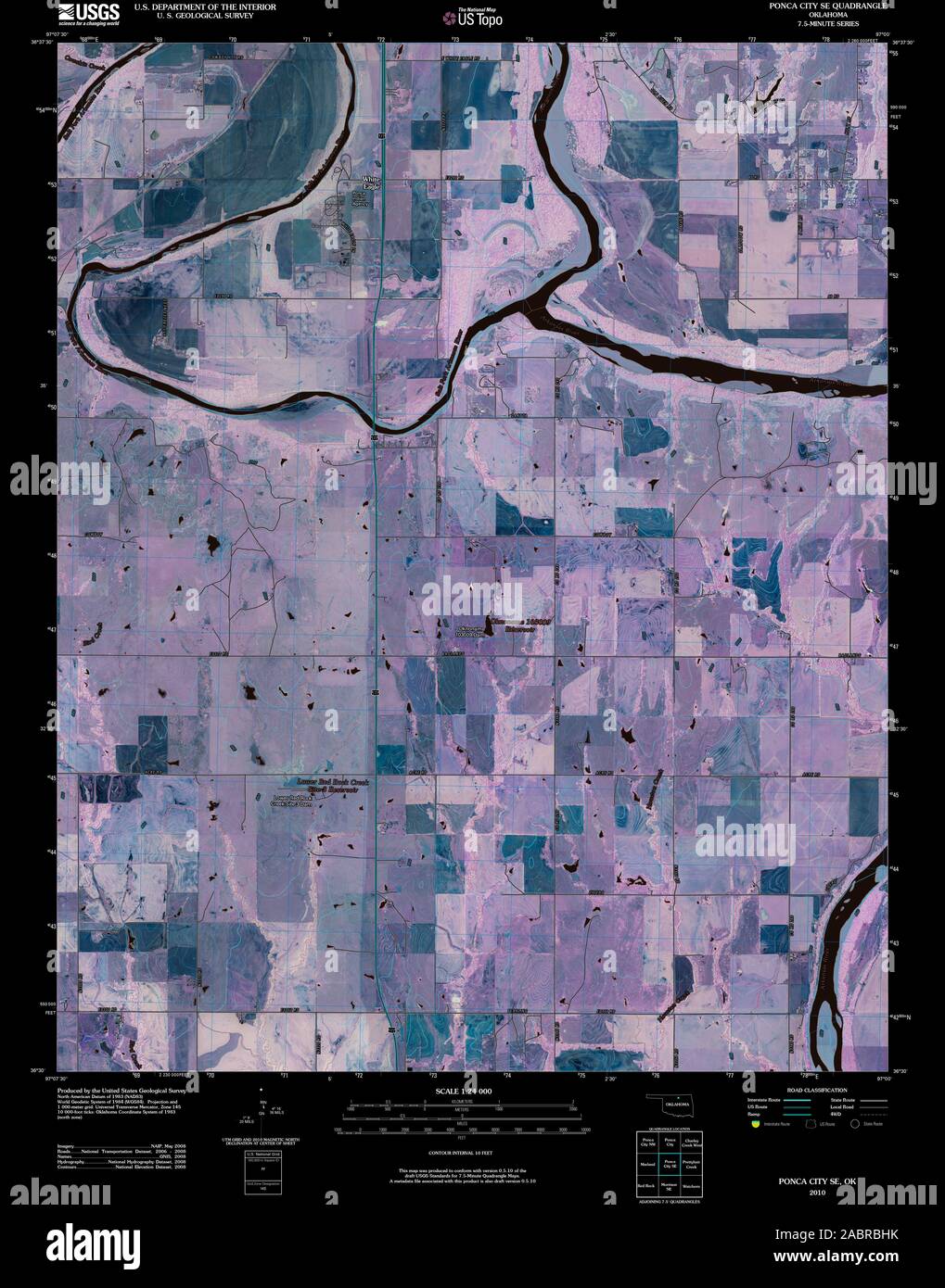 Mapa de la ciudad de ponca oklahoma fotografías e imágenes de alta