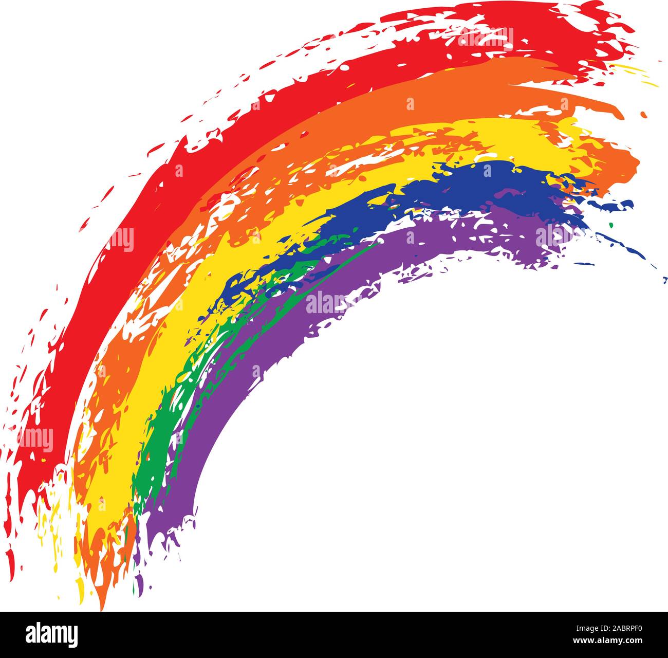 Rainbow grunge pinceladas de color sobre un fondo blanco Imagen Vector de  stock - Alamy