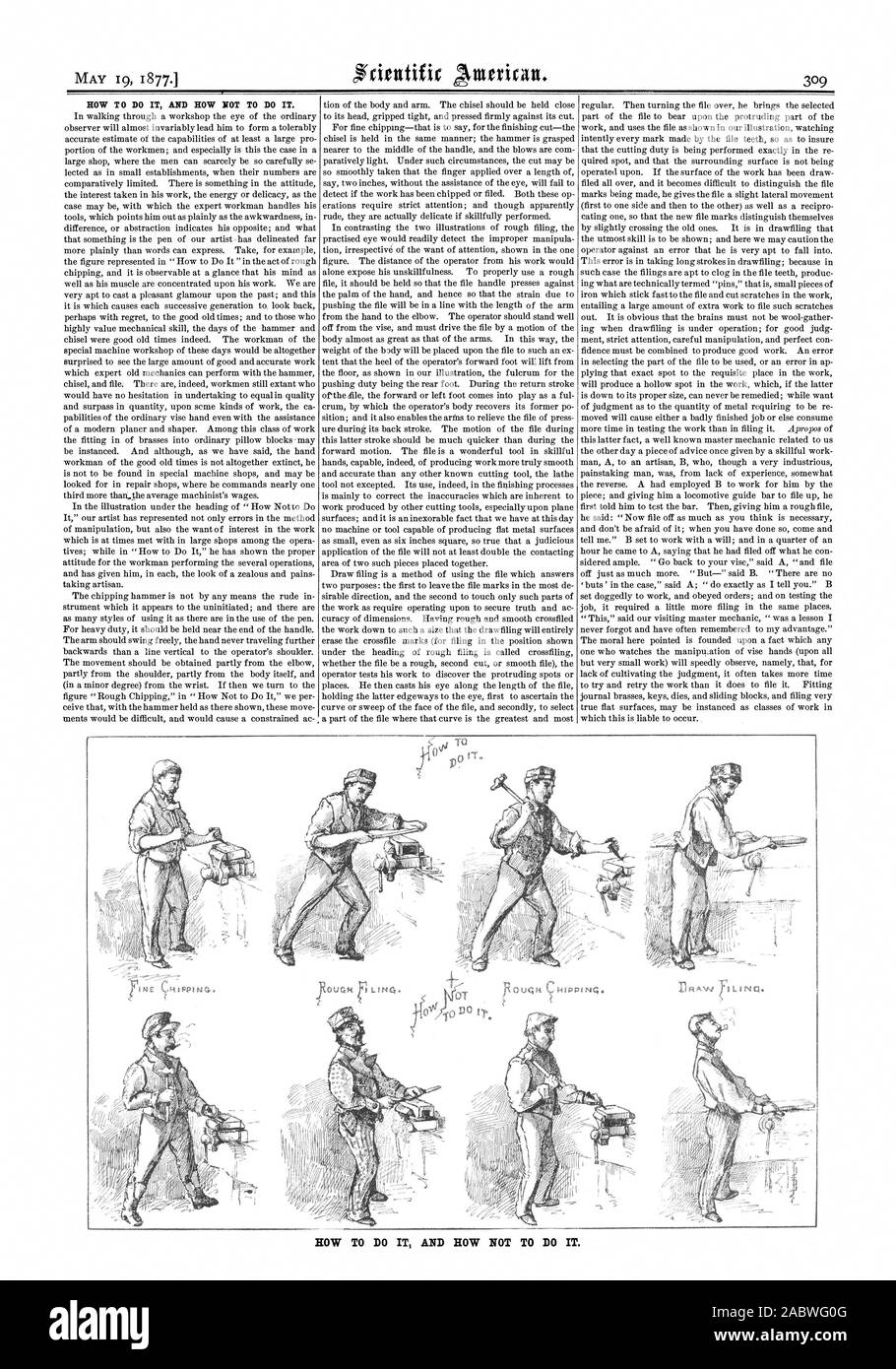 Cómo HACERLO Y CÓMO NO HACERLO. Cómo HACERLO Y CÓMO NO HACERLO, Scientific American, 1877-05-19 Foto de stock