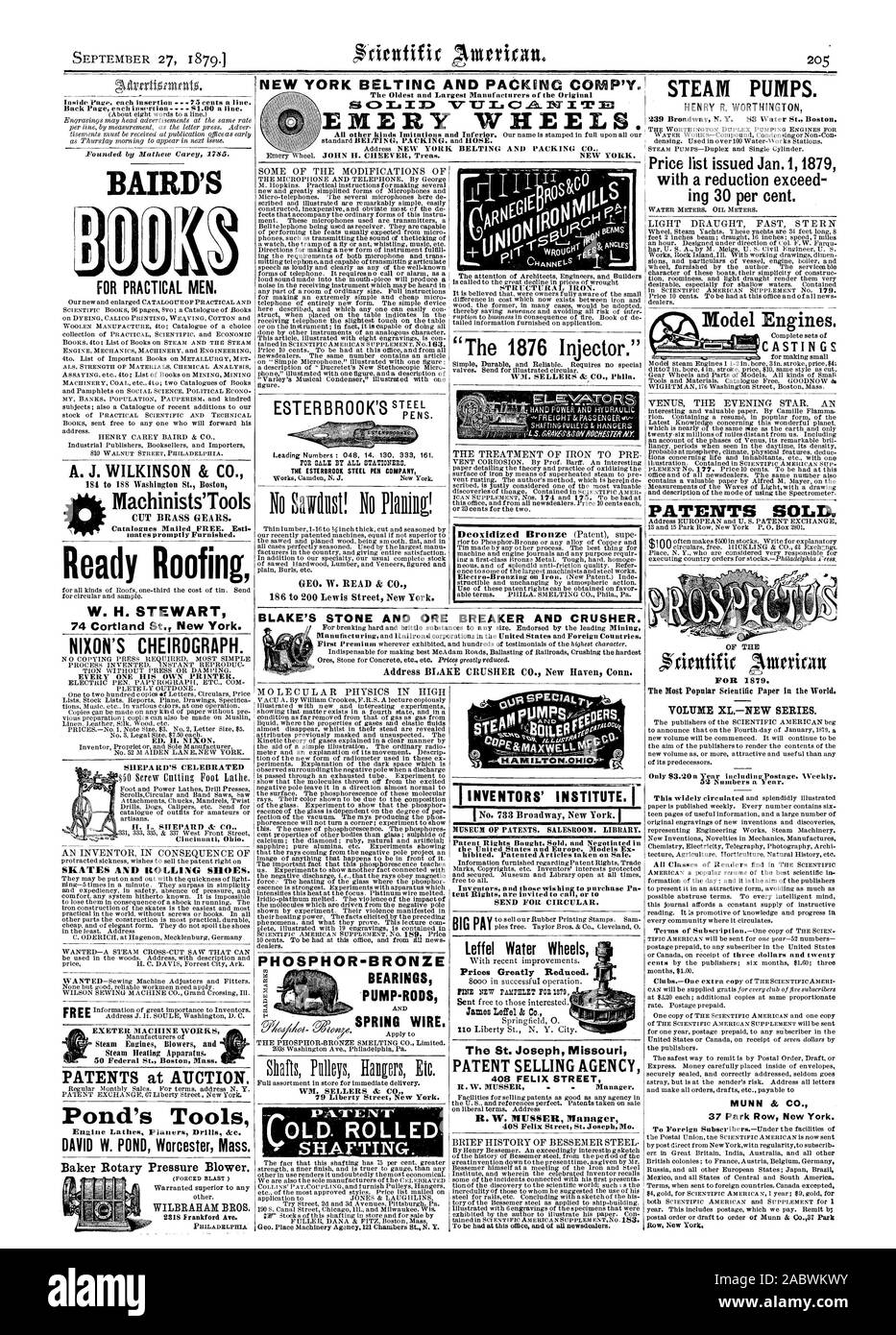Nueva York Y EMBALAJE BELTINC COL1P'Y. Los maquinistas'Herramientas cortar engranajes de latón. Catálogos enviados gratuitamente. Esti. mates con prontitud amueblado. Listo Roofin W. H. Stewart 74 Cortland St. en Nueva York. Cada uno en su propia impresora. SHEPARD'S CELEBRA Cincinnati, Ohio. Patines de rodadura y zapatos. EXETER Máquina trabaja 50 Federal St. Boston Massachusetts patentes en la subasta. Herramientas del estanque Baker Ventilador de presión giratorio. GEO. W. Read & Co. 186 a 200 Lewis Street New York. Física molecular en cojinetes de bronce fosforoso de alta BOMBA-varillas WM. Los vendedores se CO. 79 Liberty Street, Nueva York. " PEN-r. (Antiguo. Laminados. Transmisiones. Las bombas de vapor. ing 30 Foto de stock