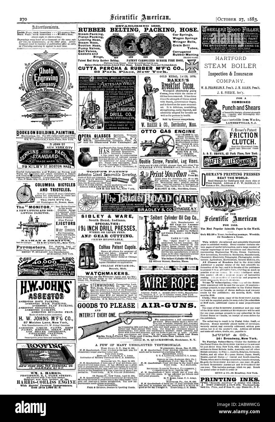 Correas de goma flexible de embalaje. Escurridor de resortes vagón rollos Crain taladrar los tubos de caucho corrugado halos de vapor de pistón de Embalaje Embalaje Flexible líder en la manguera de succión de la bomba de manguera de vapor Válvulas Válvulas de bola féretros y anillos de BAKER OTTO motor de gas de doble tornillo prensas de pierna en paralelo. Cinta roja de patentes correas de goma. Patente de goma manguera contra incendios CUTTA CARBOLIZED GUTAPERCHA & RUBBER M'F'C CO. COMBINADAS Punch y Cizallas Embrague de fricción. A. K F. Brown 43 Park Place en Nueva York. Brocas de diamante CO. titzial w 71 JOHN S;I: Columbia bicicletas y triciclos. El MONITOR''. Los Pirómetros. 4,0000 OISON'S EMERSON SMITH &GC BEAVEFFALLSPA TSS Foto de stock
