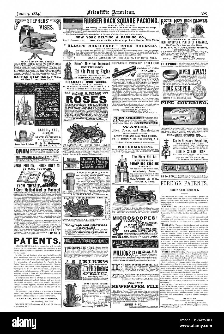 BLAKE'S CHALLENGE' Rock rompedor. Nueva York & CO. PACKINC CORREAJE Guarnición cuadrada posterior de caucho. (Plano y bases giratorias.); las mandíbulas de acero sólido frente o bien en acero sólido 266ª edición. Precio solamente $1 por correo de pospago. Conócete a ti mismo una gran labor médica en la virilidad de patentes. Rider's nuevos y mejores diseños nuevos y mejorados. PLAN INTERCAMBIABLES GEO.P.CLARK0 WINDSOR LOCKSCT. Van Duzen la patente de la bomba de vapor, telégrafos y suministros eléctricos .ZILTMML. Microscopios! Los telescopios de campo MACIC linternas termómetros barómetros de clases de instrumentos de dibujo filosófico y aparatos químicos reina &CO.opticas Foto de stock