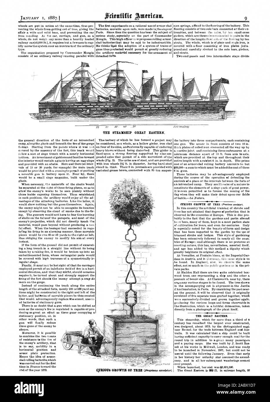 El vapor Great Eastern, Scientific American, 1887-01-01 Foto de stock