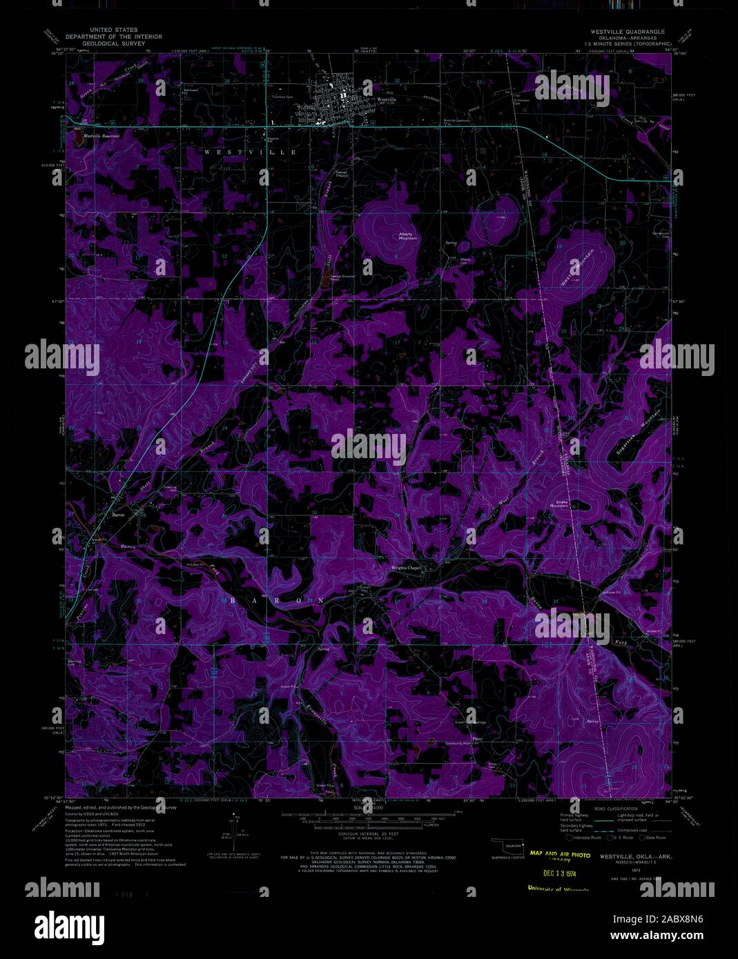 Mapa de westville oklahoma fotografías e imágenes de alta resolución