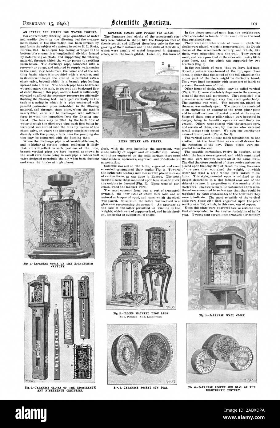 El 15 de febrero de 1896. Una ingesta y filtro para sistemas de  abastecimiento de agua.