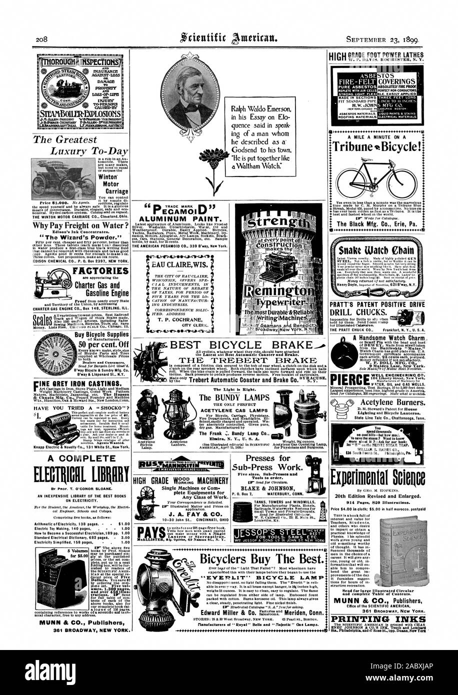 CROUCH INSPECCIONES Winton' el carro motor WINTON CARRO MOTOR CO. de Cleveland. Ohio. ¿Por qué pagar el flete en el agua? Edison Concentrados de tinta. "El polvo del asistente." EDISON CHEMICAL CO. P. 0. Box 2337 en Nueva York. Carta de las fábricas de gas y gasolina MOTOR CAJA MOTOR CO. DE GAS CARTA 148 libras esterlinas. Los malos. Scalos comprar suministros de bicicletas del 50%. Off B'camino Bicicleta & diversos Mfg. Co. B'way & Lispenard St N.Y. C ¿Has probado un SHOCKO'? Knapp Electric & Co. Novedad 131 White St. en Nueva York. Una completa biblioteca baratas de los mejores libros sobre la electricidad. 7 T. P. COCHRANE t ESCRIBANO. describió como un Foto de stock