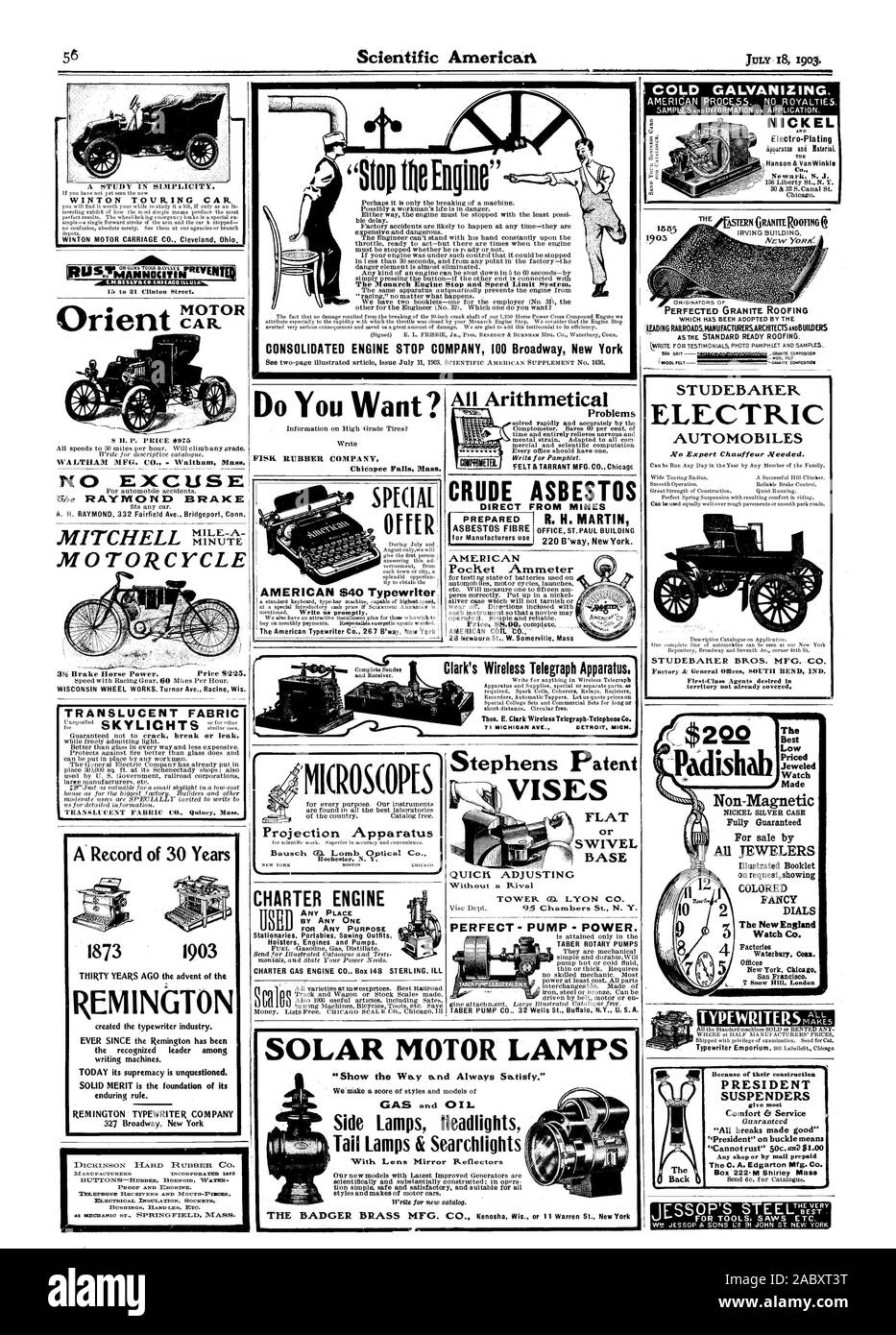 El monarca de parada de motor y sistema de límite de velocidad. 'Stop' del motor ctti=: Orient R MOTO 3% caballo de potencia al freno. Precio 6225. Hace treinta años el advenimiento de las máquinas de escribir Remington. Hoy su supremacía es incuestionable. Mérito sólido es la base de su perdurable regla. Máquina de escribir Remington Company ¿Quieres? Microscopios aparatos de proyección MOTOR CHARTER POR CUALQUIERA PARA CUALQUIER PROPÓSITO DIRECTO DESDE MINAS OFICINA ST. Pablo edificio 220 B'forma en Nueva York. Clark del aparato telegráfica inalámbrica 71 Michigan Ave nigh de Detroit. BASE de prensas de ajuste rápido sin rival perfecto - BOMBA DE ALIMENTACIÓN - Foto de stock