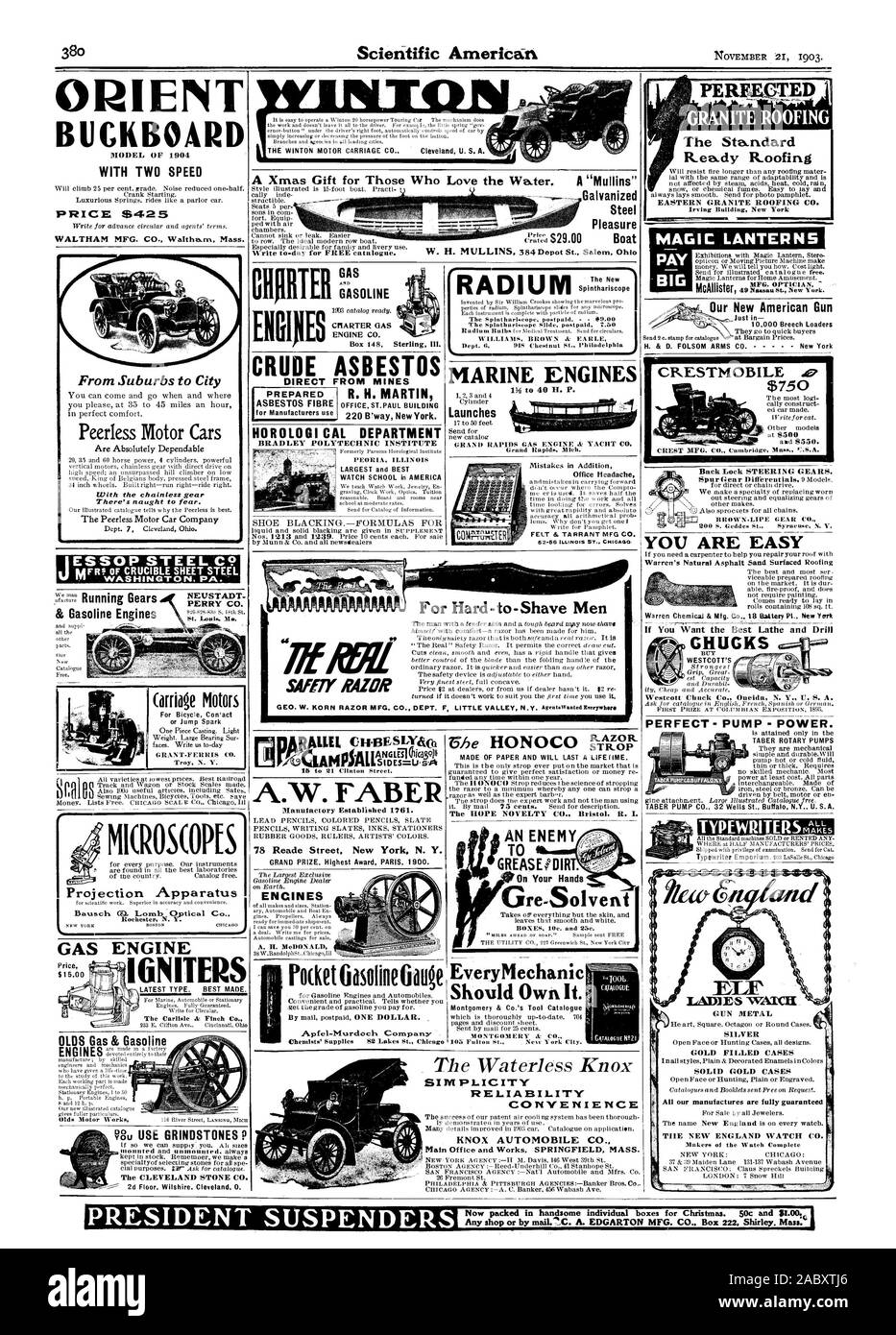 Scientific American ORIENT INT perfeccionó el preparado estándar de DOS VELOCIDADES CON techos tejados de granito oriental CO. UN 'Mullins' el placer de acero galvanizado A= $29.00 Barco Amor Wa.ter. WALTHAM MFG. CO. WaltheLtrv Mass. linternas mágicas a pagar grandes WILLIAMS. BROWN & EARLE Ns. Nuestra nueva arma americana 10000 MOTOR CO. de cargadoras de nalgas Box 148 Sterling crudo directamente desde las minas de asbesto CRESTMOBILE $750 motores marinos desde los suburbios a la ciudad Peerless Motor Cars son absolutamente fiables con el engranaje chainless no hay nada que temer. El Peerless Motor Car Company R. H. MARTIN OFICINA ST.Paul edificio 220 B'Nueva Yo Foto de stock