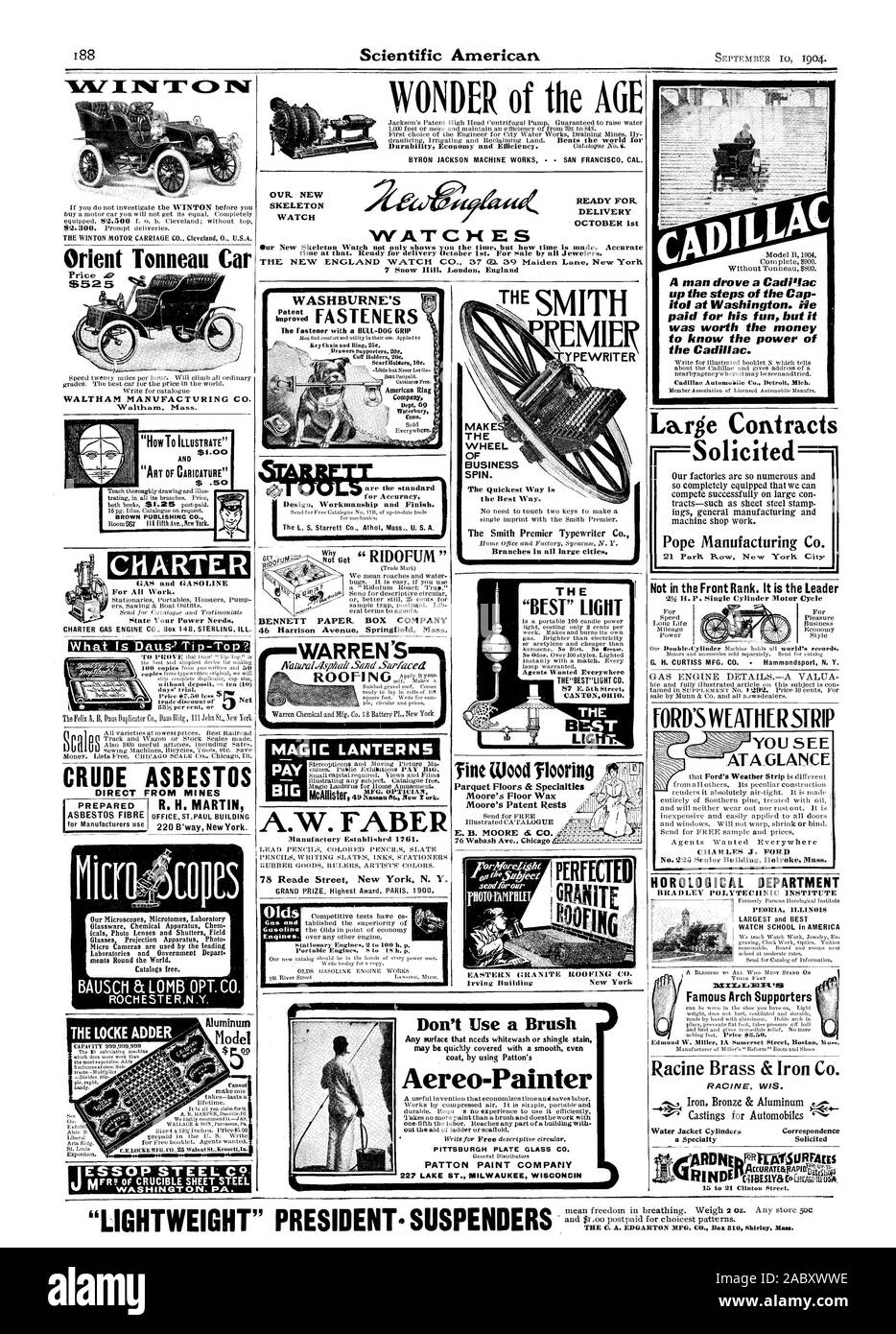 ROCHESTERN.Y. Modelo de aluminio $ 00 U de Washington. PA. Amianto crudo PREPARADO I R. H. MARTIN WALTHAM Manufacturing Co. Waltham Massachusetts maravilla de la edad W xNT 'X' C) orientar nuestro coche descapotable. Listo para el nuevo reloj. Entrega del 1º de octubre relojes 7 Snow Hill Londres Inglaterra carta $ 1.00 y $ 0.50 BROWN PUBLISHING CO. BENNETT CAJA DE PAPEL EMPRESA SACAR LA RUEDA sucursales en todas las grandes ciudades. LIG . Suelos de parquet y especialidades de cera de piso de Moore Moore descansa patente E. B. MOORE & Co. por los escalones de la PAC itol en Washington. Él pagó por su diversión, pero valió la pena el dinero para saber la potencia del Cadillac Foto de stock