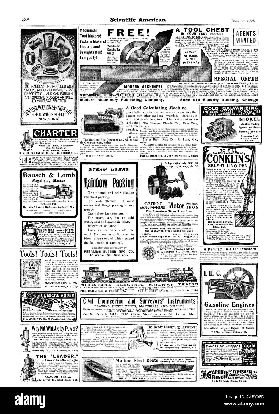 A todos! En el camino en su chaleco POCKET OFERTA ESPECIAL NUEVA YORK CARTA CARTA DE MOTOR DE GAS CO. Box 148. STERLING malos. ONKLIN S LA CONKLIN PEN CO. Toled Ohio. Auto-LLENADO PEN FABRICAMOS EL MOTOR COMPLETO Y GARANTIZAR CADA MOTOR HACEMOS DETROIT AUTO-flARINE CO. a fabricantes e inventores ONTGOMERY 6: CO. Ingeniería Civil y agrimensores" Instrumentos Instrumentos de dibujo MATERIALES Y SUMINISTROS International Harvester Company of America d=221( =1. Maquinaria moderna Publishing Company Suite 915 Edificio Seguridad Chicag más ex usuarios de vapor Rainbow EMBALAJE DE GOMA INCOMPARABLE FO. CO. 16 Warren Foto de stock