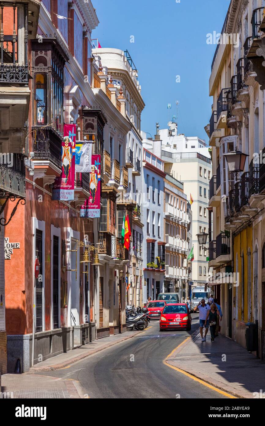 Santa Cruz, el antiguo barrio judío de Sevilla Andalucía España Foto de stock