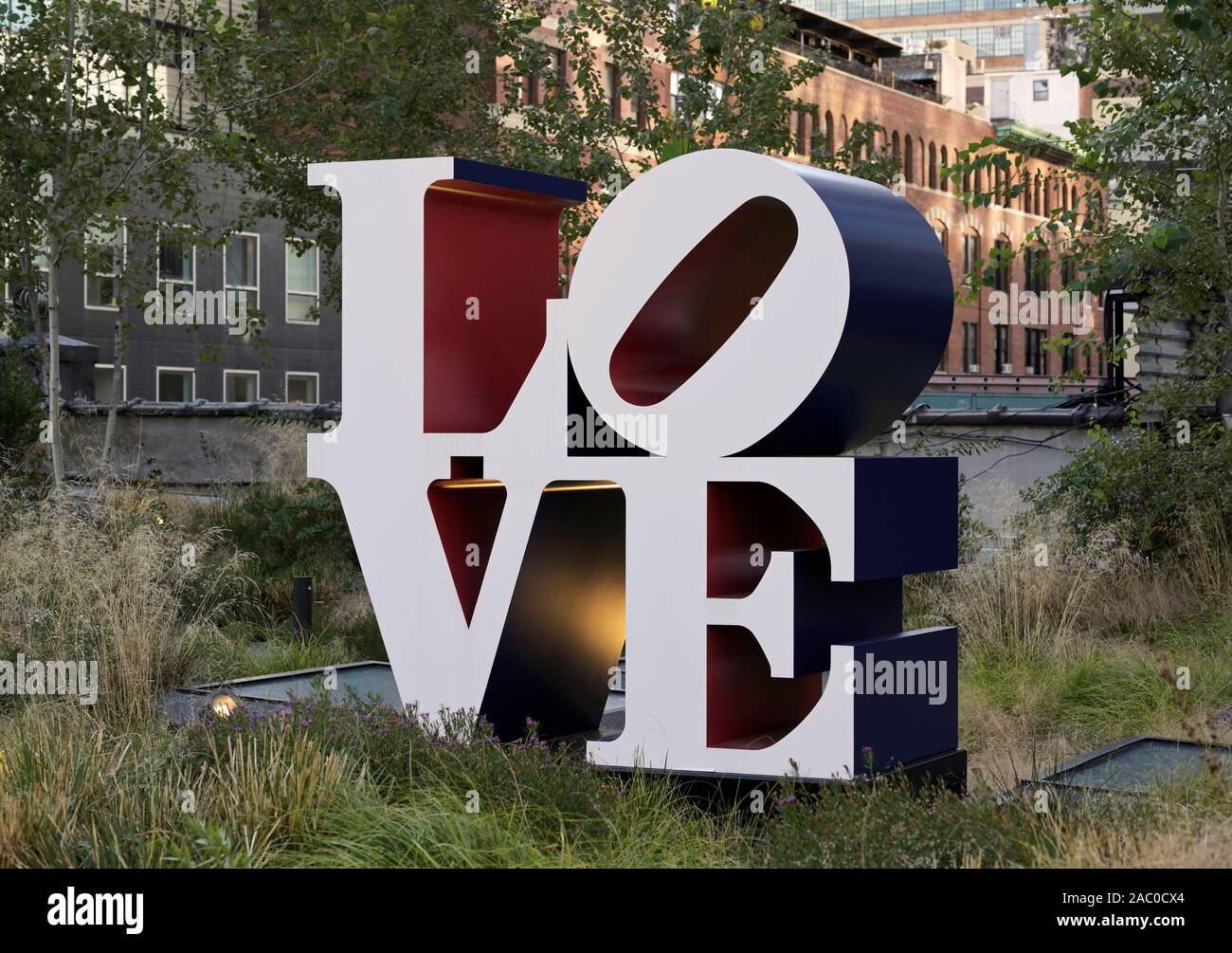 Amor escultura, Robert Indiana, NY Foto de stock