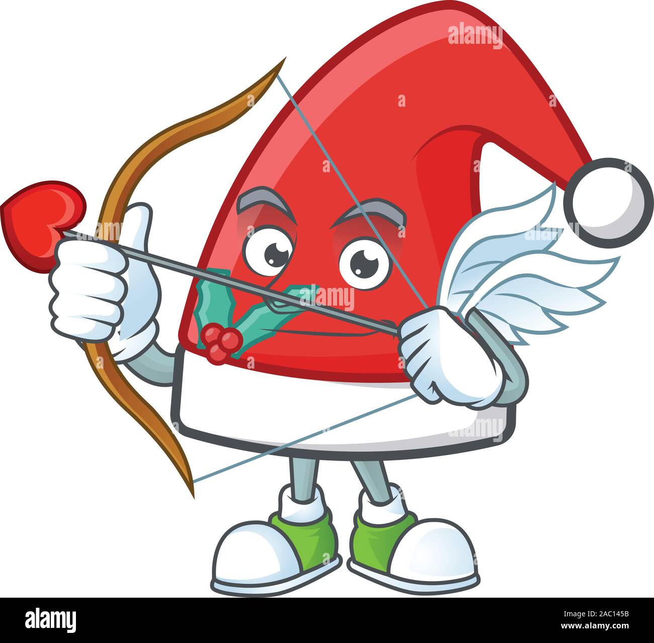 Lindo santa claus hat Cupido personaje de dibujos animados con la