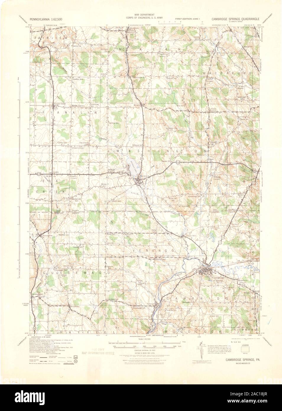 Mapa de cambridge springs fotografías e imágenes de alta resolución Alamy