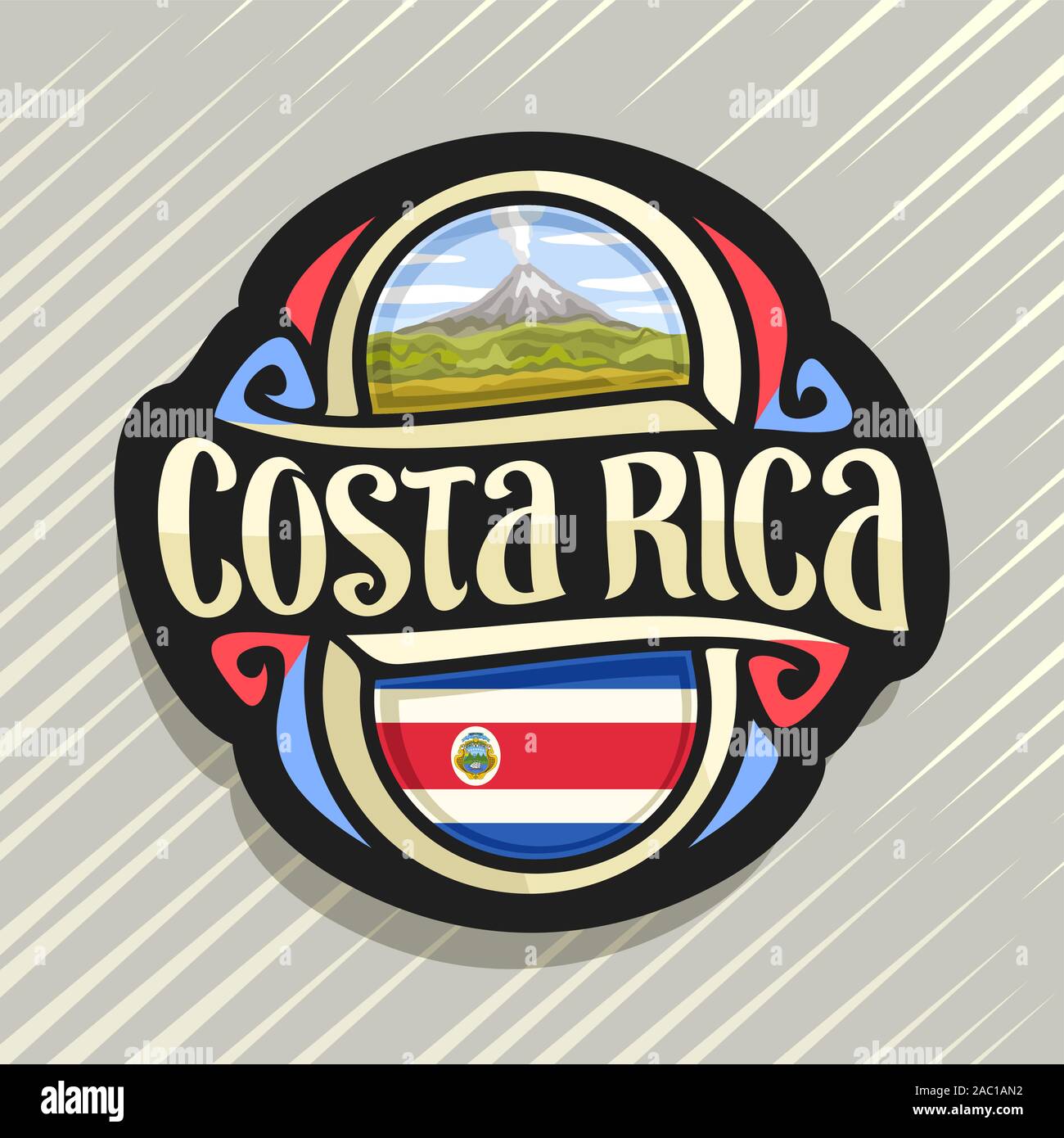 Costa Rica Bandera Nacional Colores Alta Calidad Imán de Nevera 