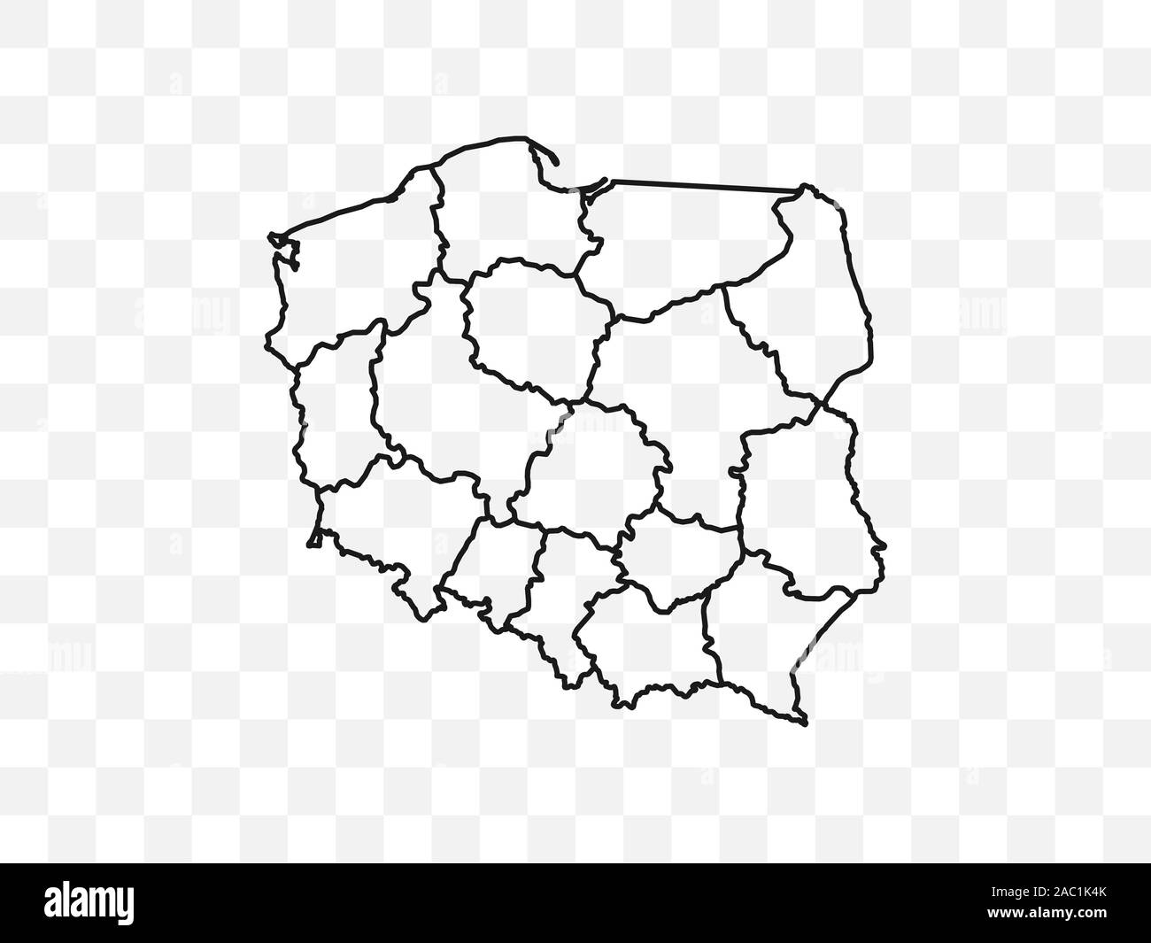 Polonia mapa sobre fondo transparente. Ilustración vectorial. Ilustración del Vector