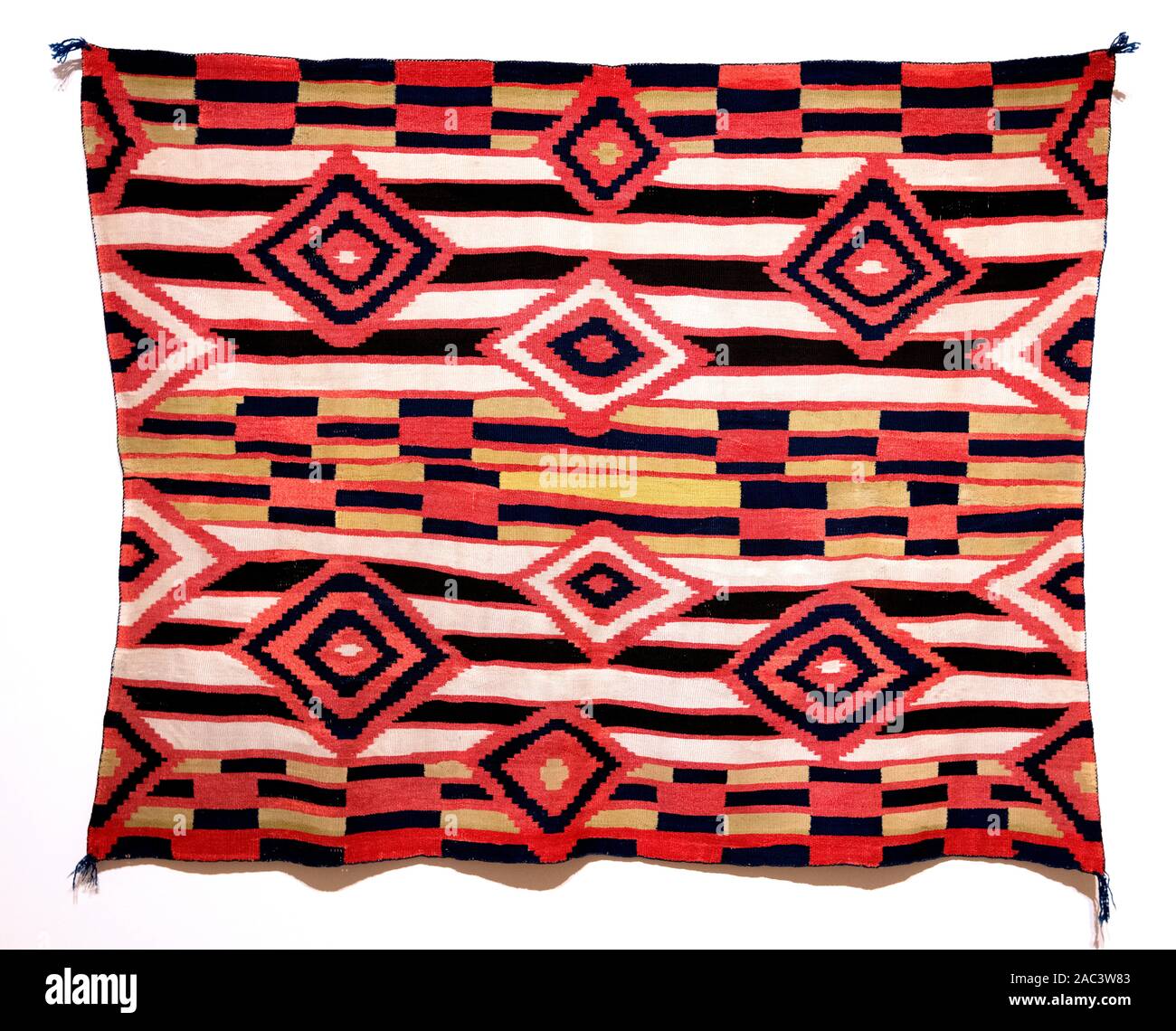 Textil Navajo, la tercera fase variante, c.1880. Textiles Nativos Americanos. Foto de stock