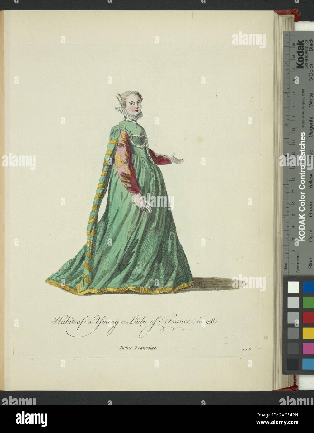 Hábito de una señorita de Soldado de Francia, el francés en 1581, Dame