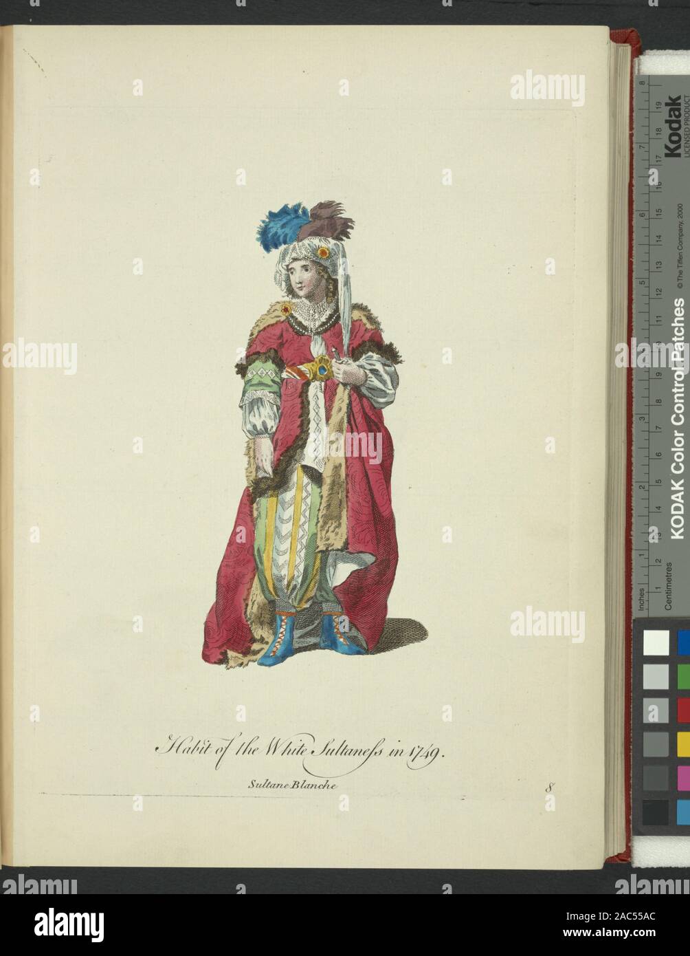 Hábito de la blanca sultaness en 1749 Sultane blanche hábito blanco de la sultaness en 1749. Sultane sultaness blancheHabit del blanco en 1749. Sultane blanche. Foto de stock