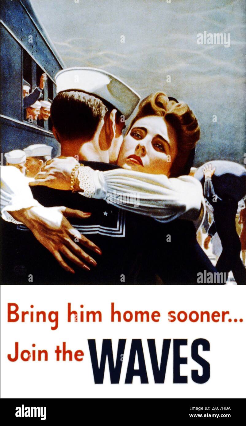 ÚNETE AL póster de reclutamiento de WAVES American WW2 Foto de stock