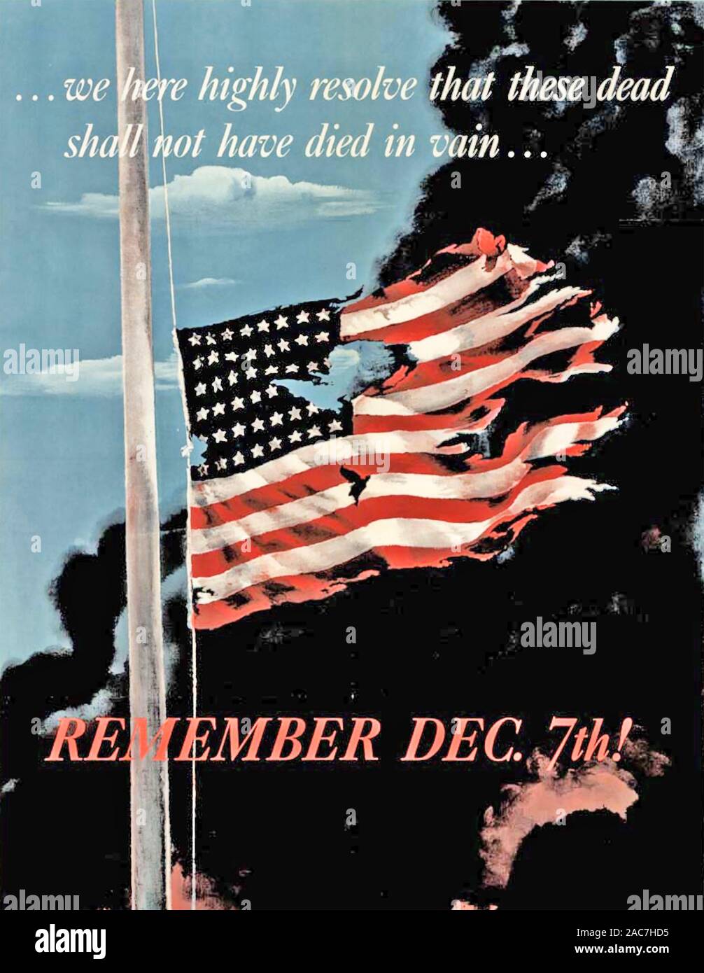 RECUERDE el cartel de Pearl HARBOR American WW2 Foto de stock