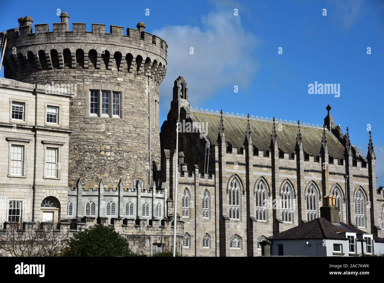 El Castillo de Dublín, el récord histórico de la torre, la mayor parte de los restantes 13th-century fortificación normanda, República de Irlanda, Europa. Foto de stock