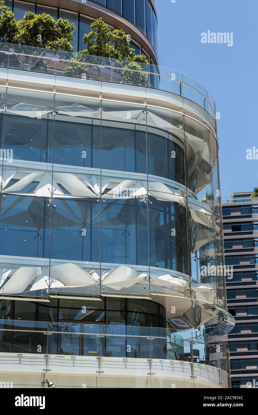 El cristal encassed UTS Edificio Central tiene muchas características de diseño únicas. Diseñado por la firma arquitectónica FJMT australiano, se caracteriza por un nivel de 10 twiste Foto de stock