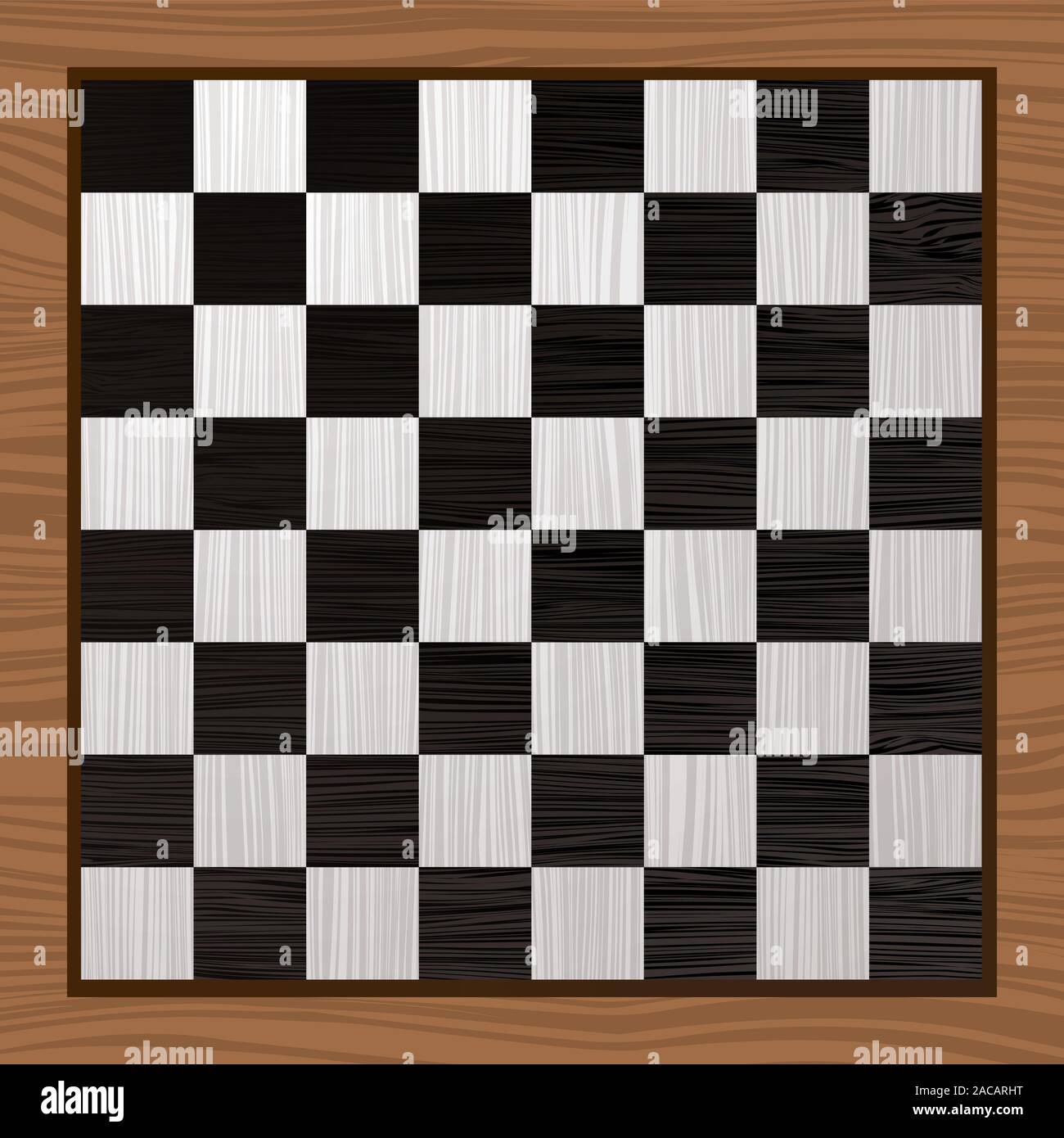 Tablero de ajedrez en blanco y negro Foto de stock