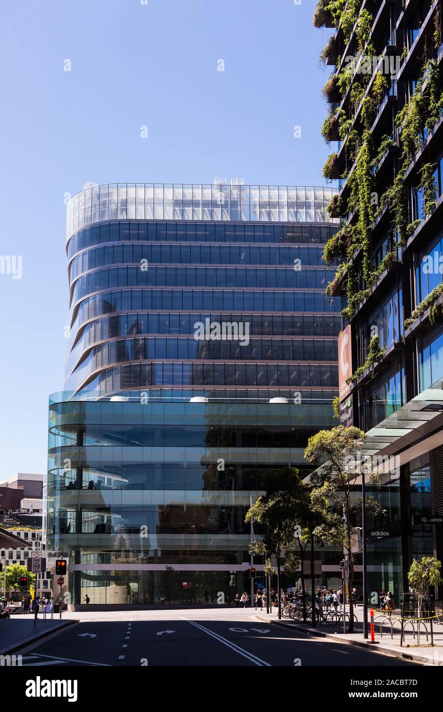 El cristal encassed UTS Edificio Central tiene muchas características de diseño únicas. Diseñado por la firma arquitectónica FJMT australiano, se caracteriza por un nivel de 10 twiste Foto de stock