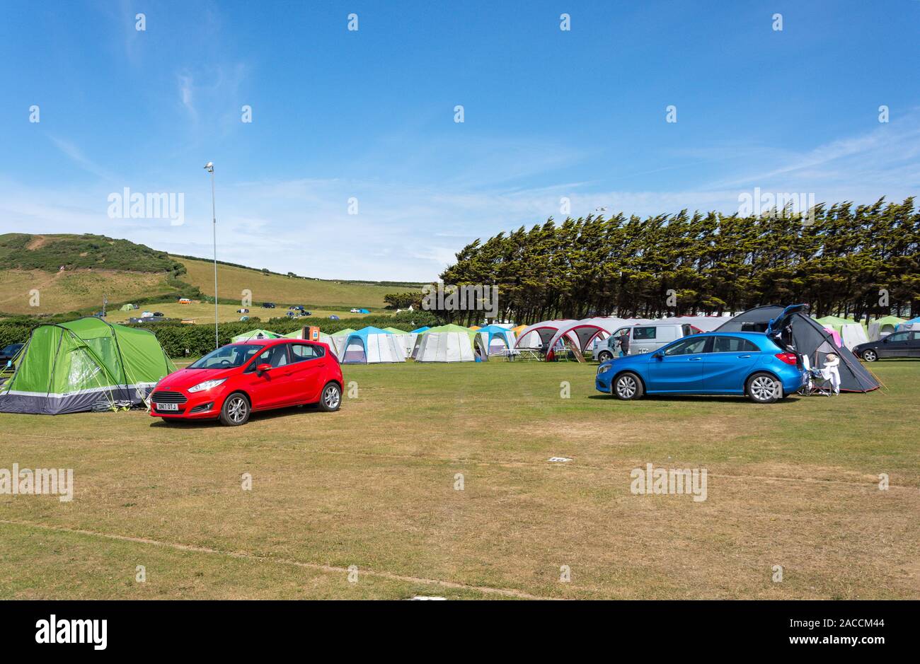 Ruda Parque de vacaciones Camping en Croyde Beach, Croyde, Devon, Inglaterra, Reino Unido Foto de stock