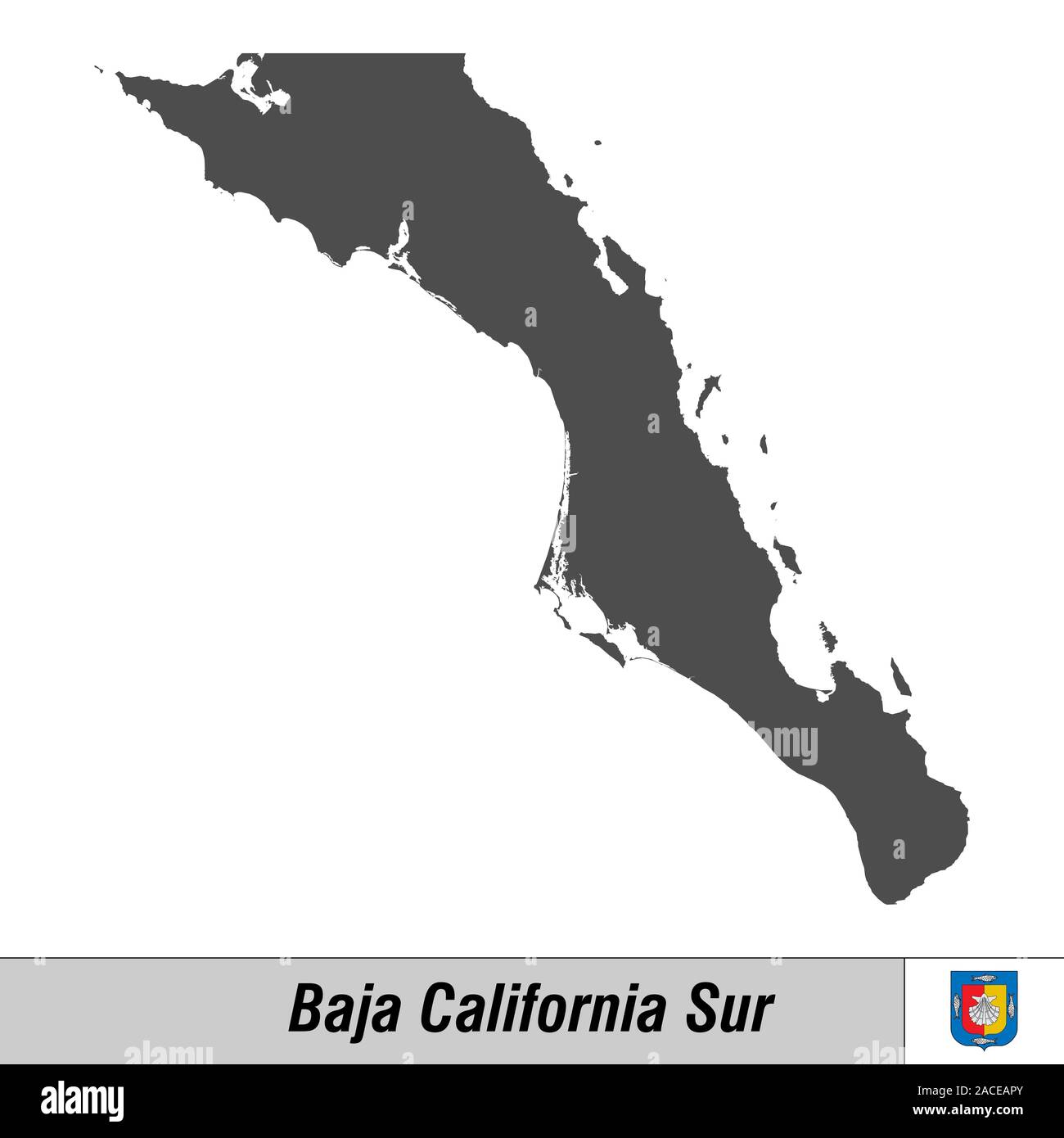 Mapa del estado de baja california sur fotografías e imágenes de alta