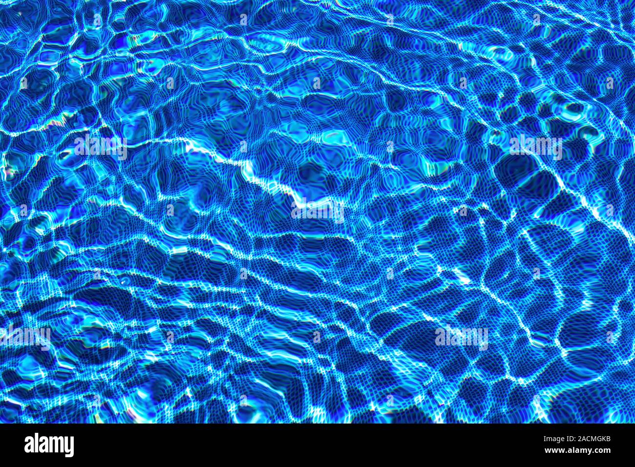 El agua en la piscina. Fondo azul Foto de stock