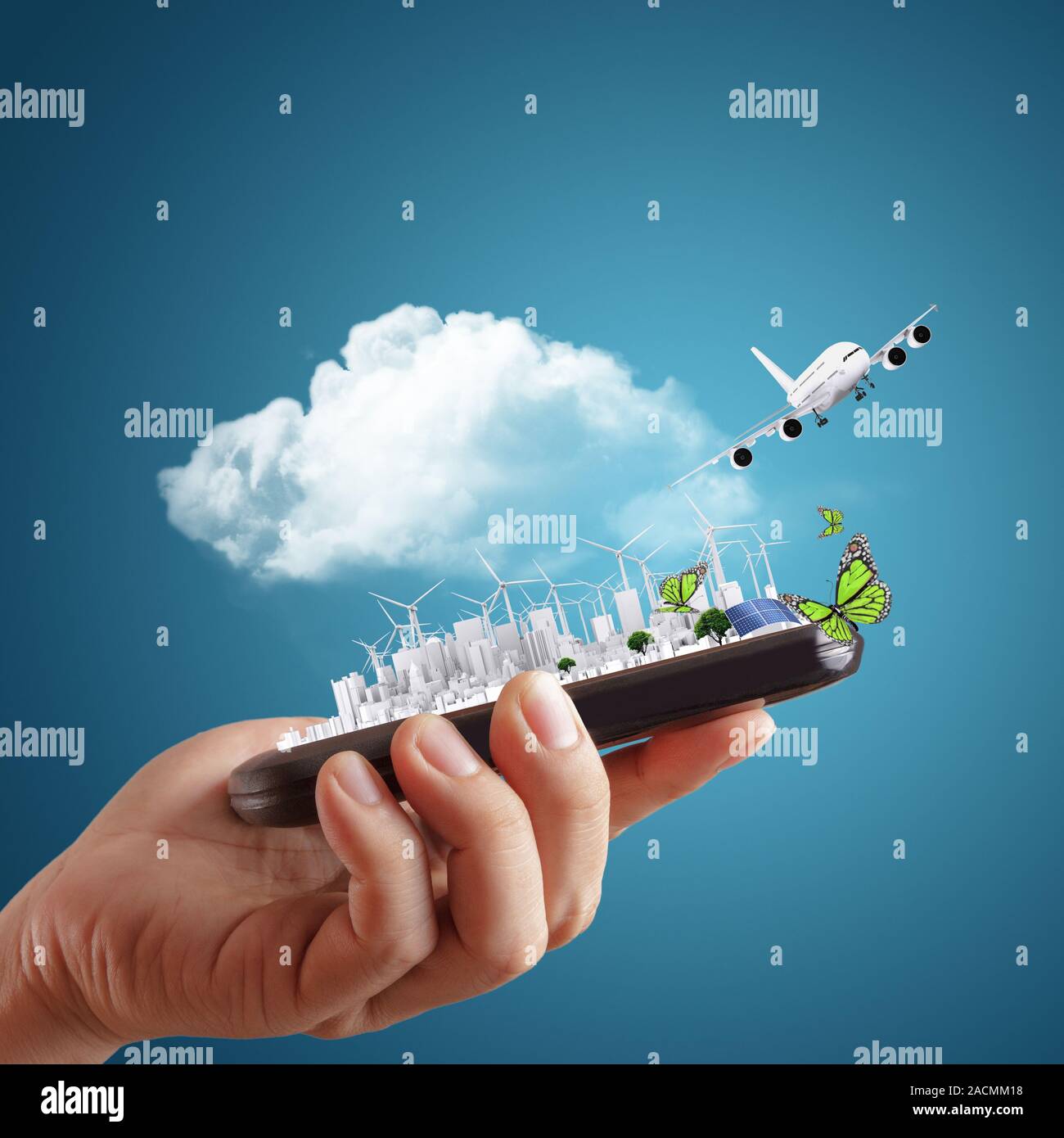Asideros pantalla táctil teléfono inteligente. Foto de stock