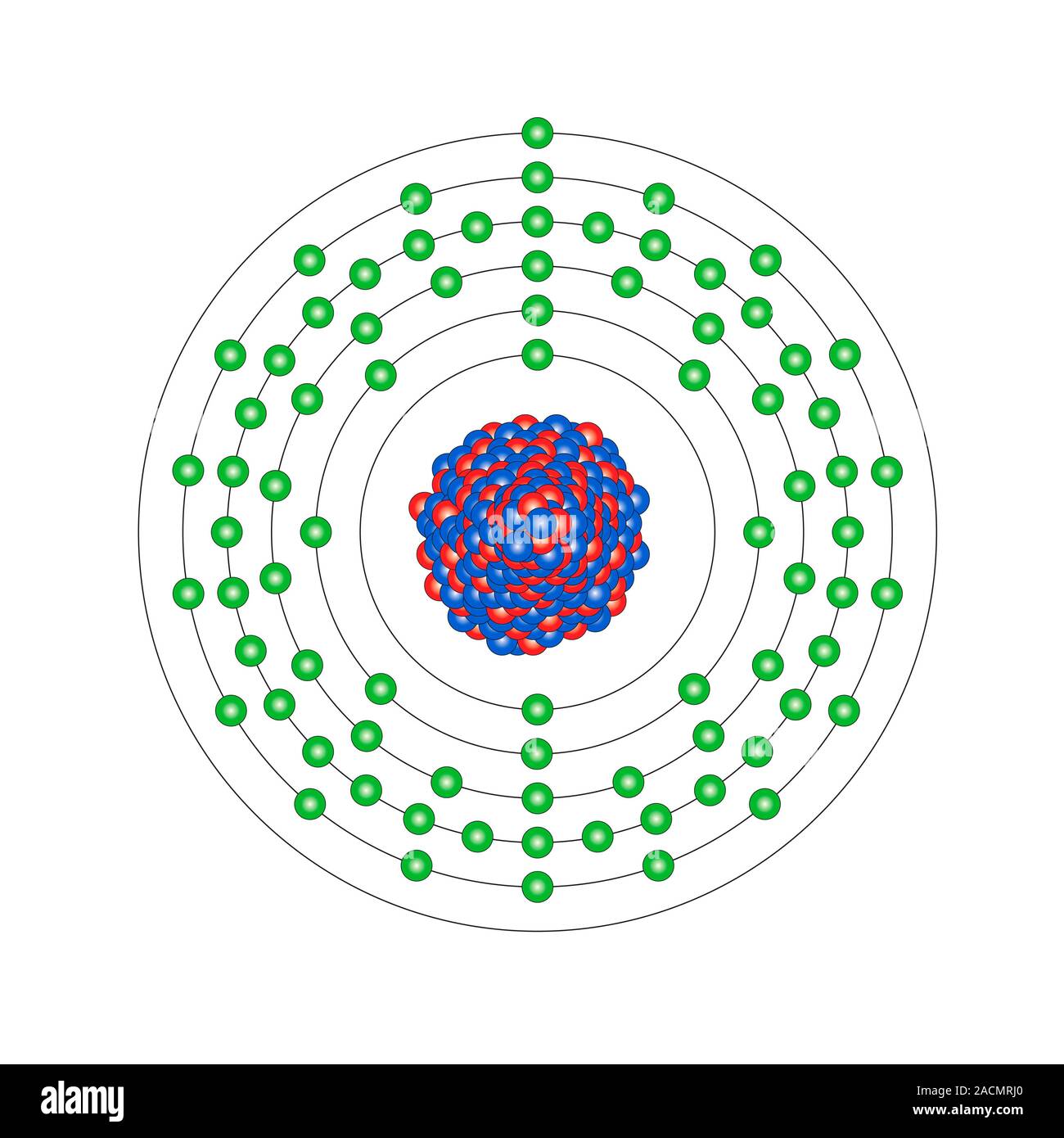 Oro (Au). Diagrama de la composición nuclear y configuración de electrones  de un átomo de oro-197 (número atómico: 79), el isótopo más común de esta e  Fotografía de stock - Alamy