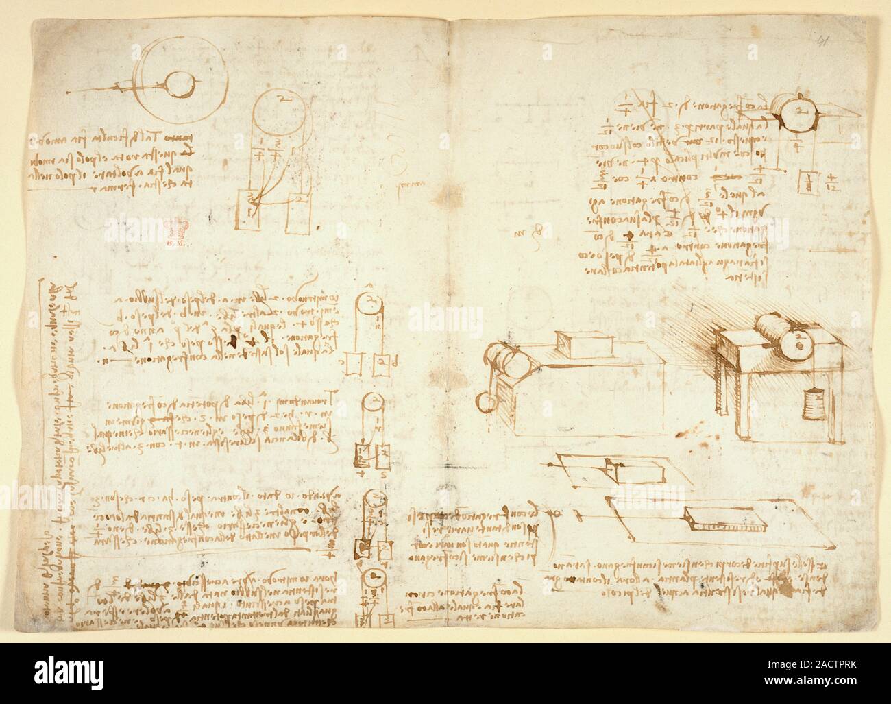 Dibujos de Leonardo Da Vinci sobre los poderes y las fuerzas mecánicas