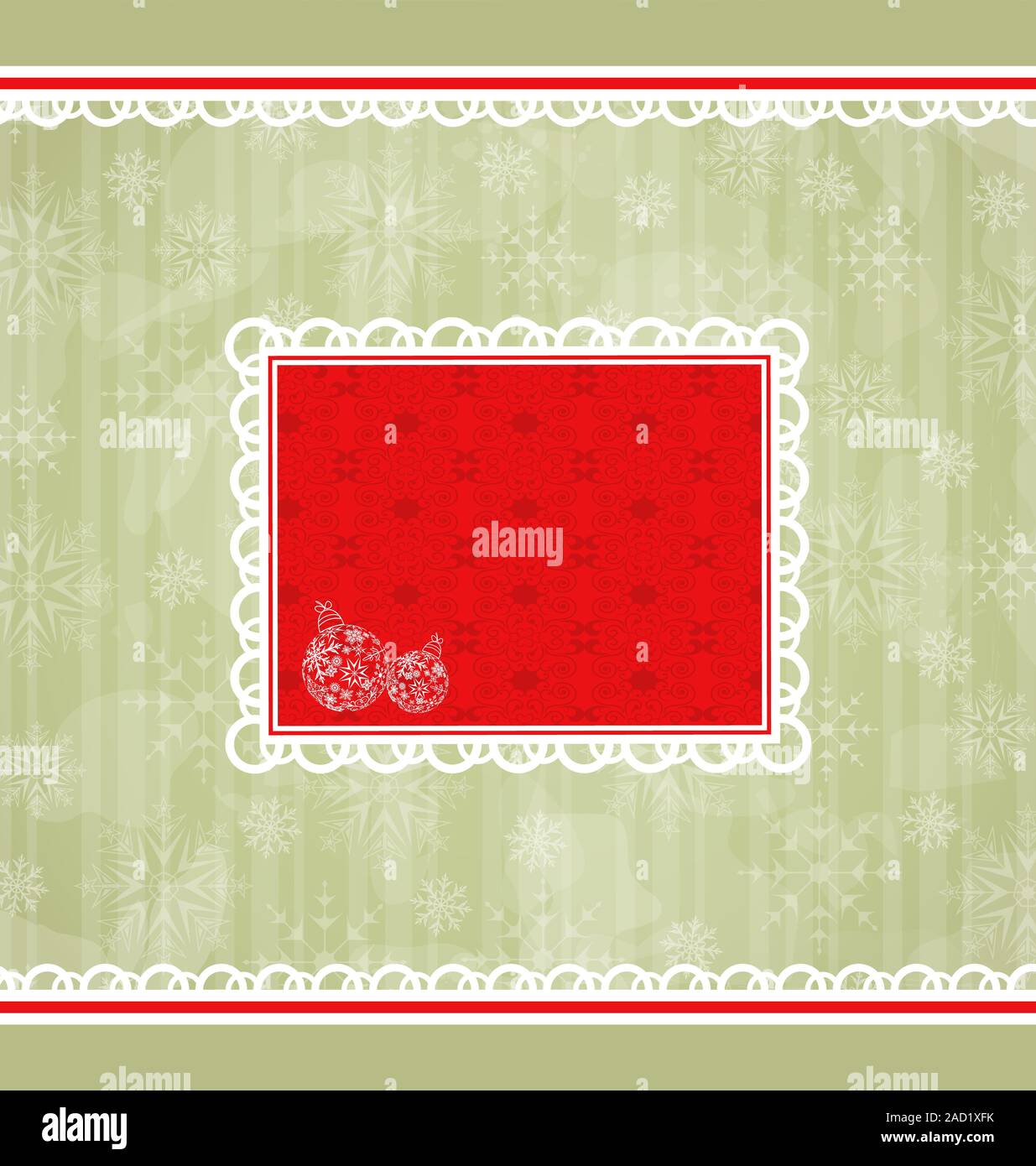 Navidad tarjeta retro ornamentales, elementos de diseño Foto de stock