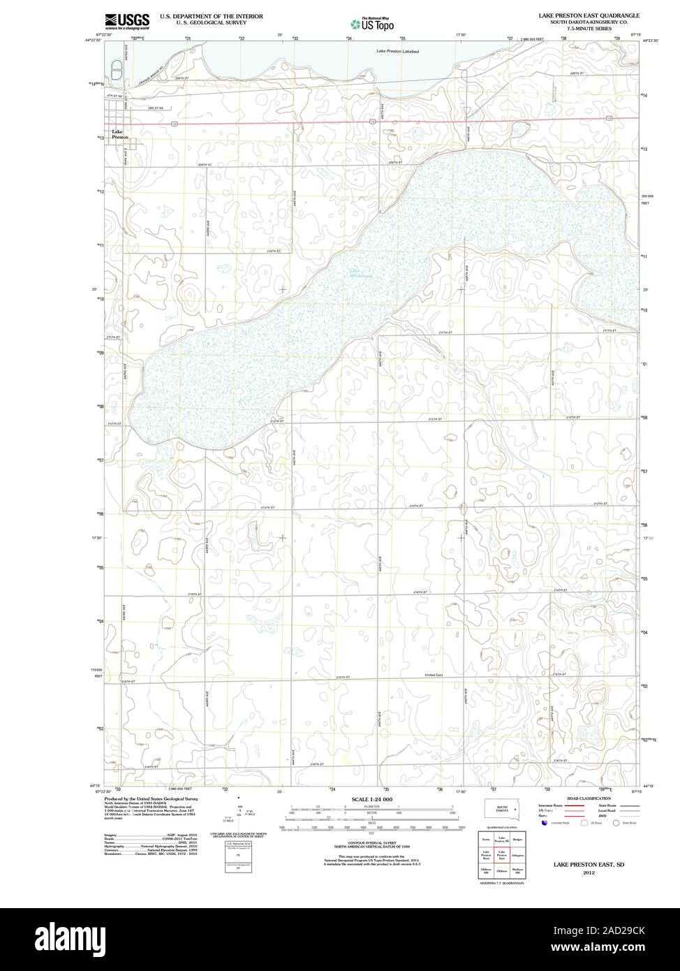 Lago preston mapa de dakota del sur fotografías e imágenes de alta