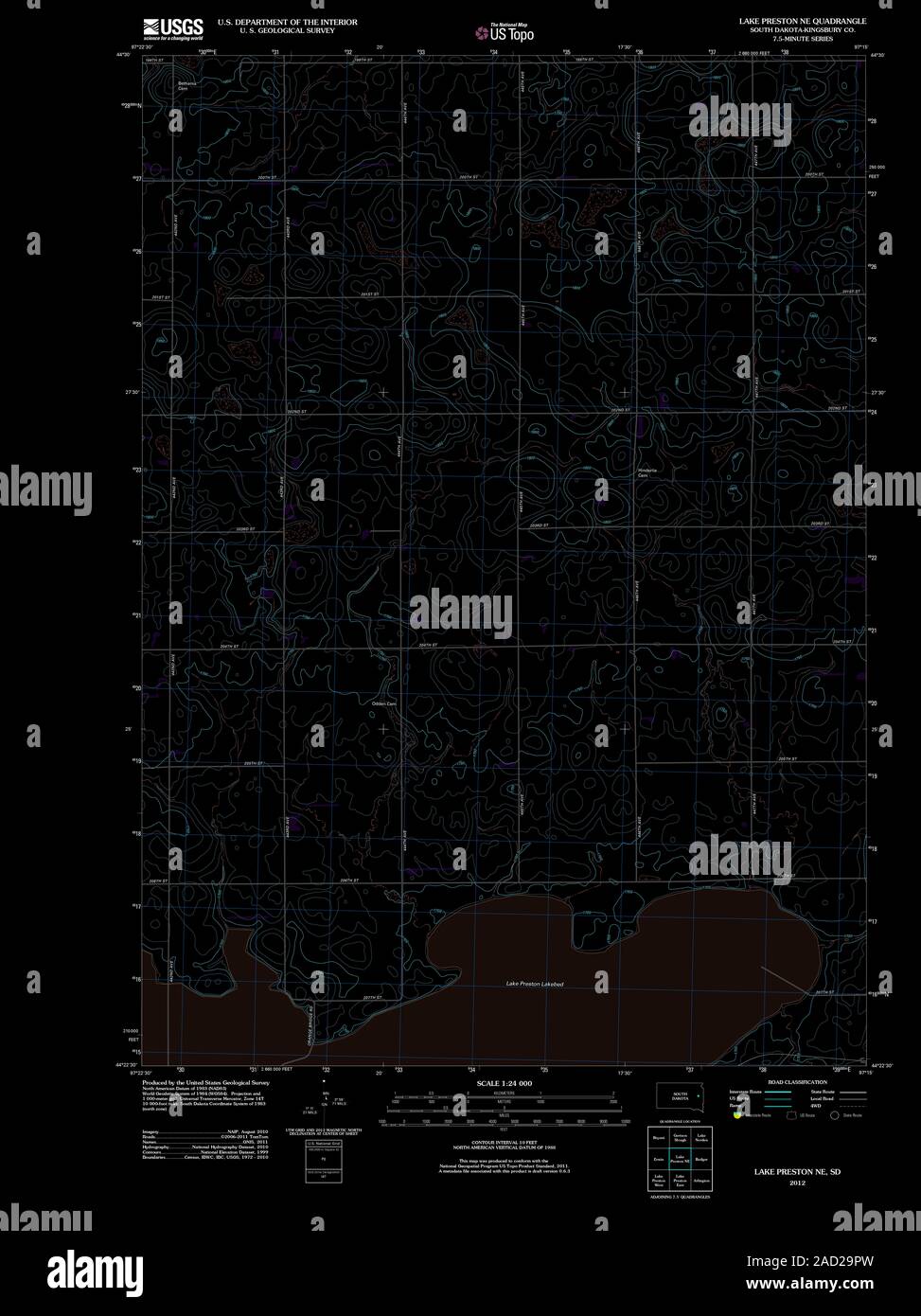 Lago preston mapa de dakota del sur fotografías e imágenes de alta
