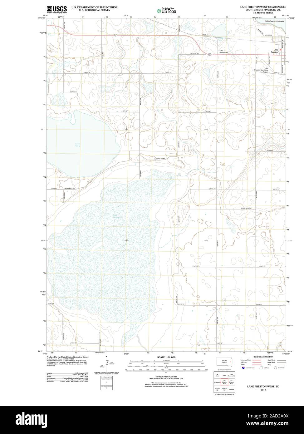 Lago preston mapa de dakota del sur fotografías e imágenes de alta